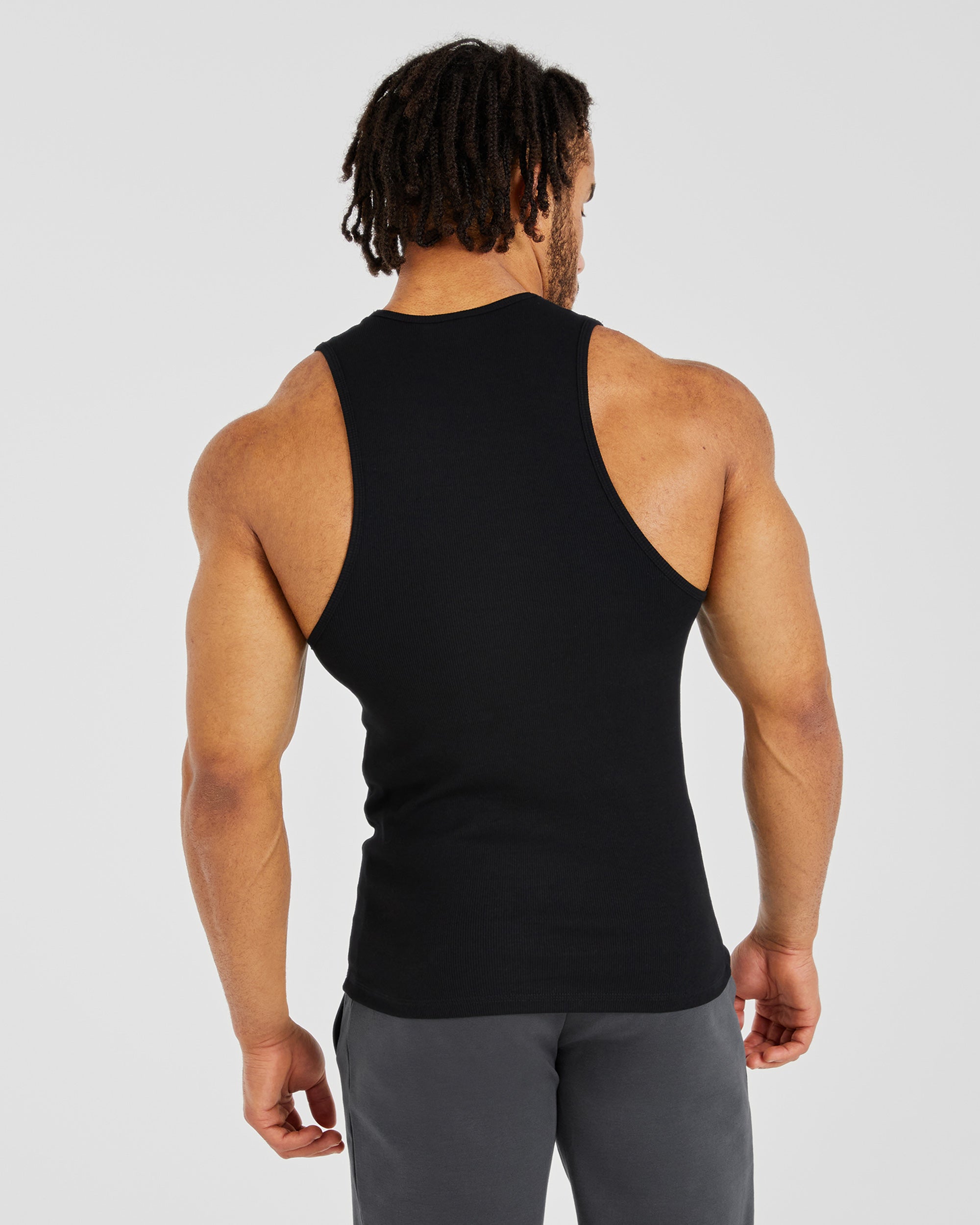 Essential Ribbed Tank - Noir