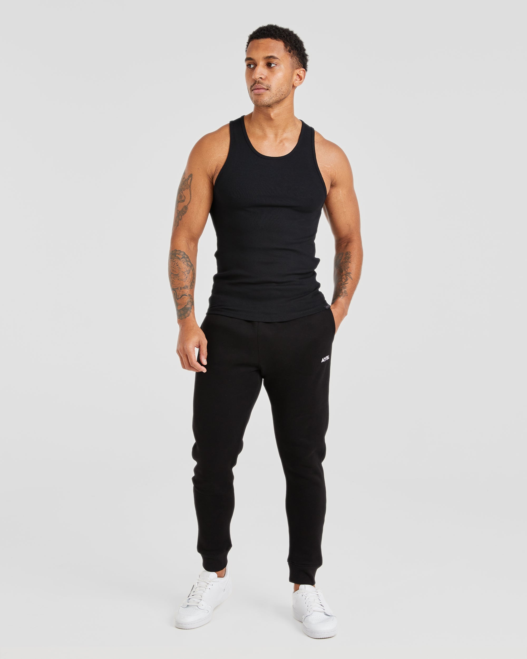 Muscle Ribbed Tank - Noir