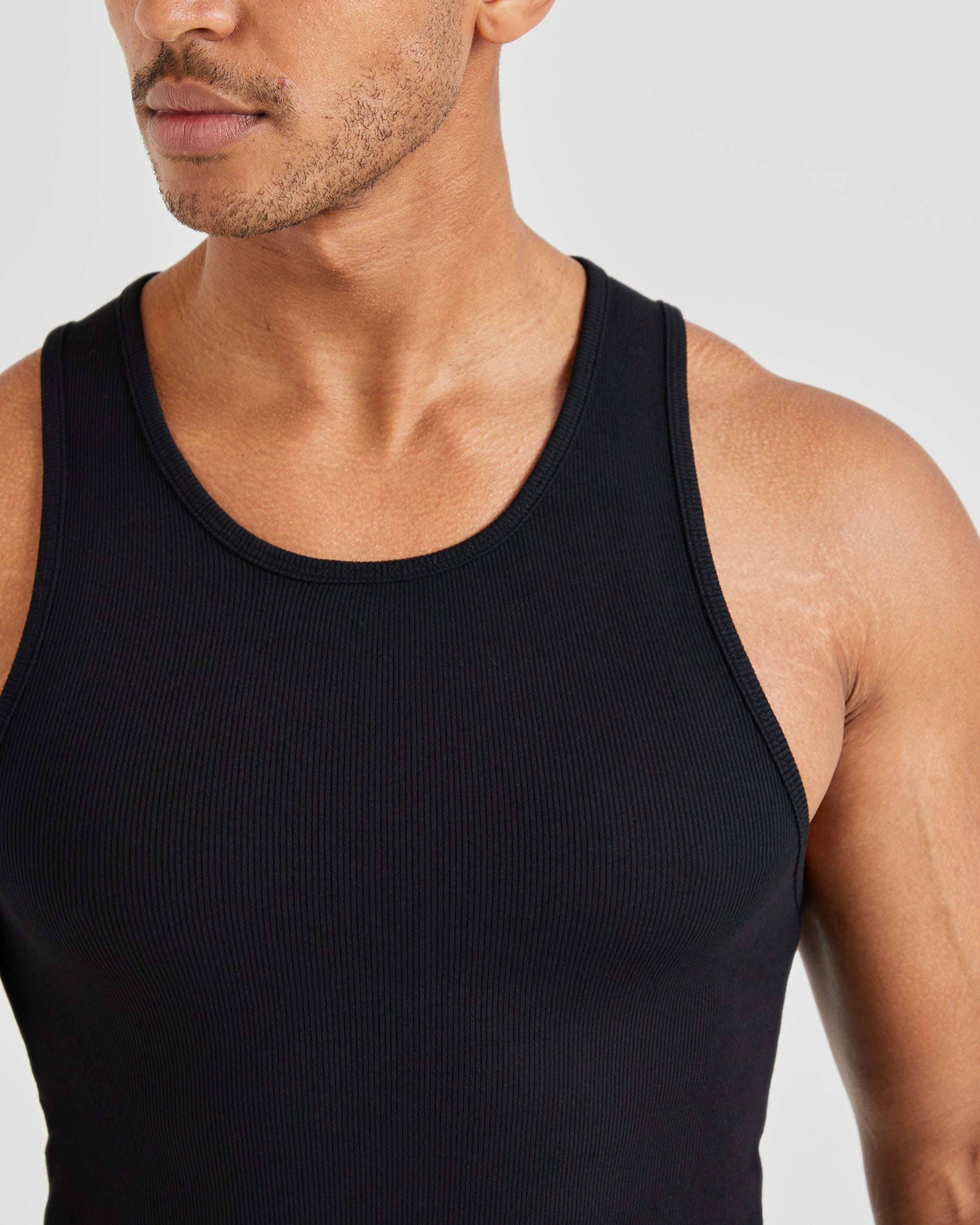 Muscle Ribbed Tank - Noir