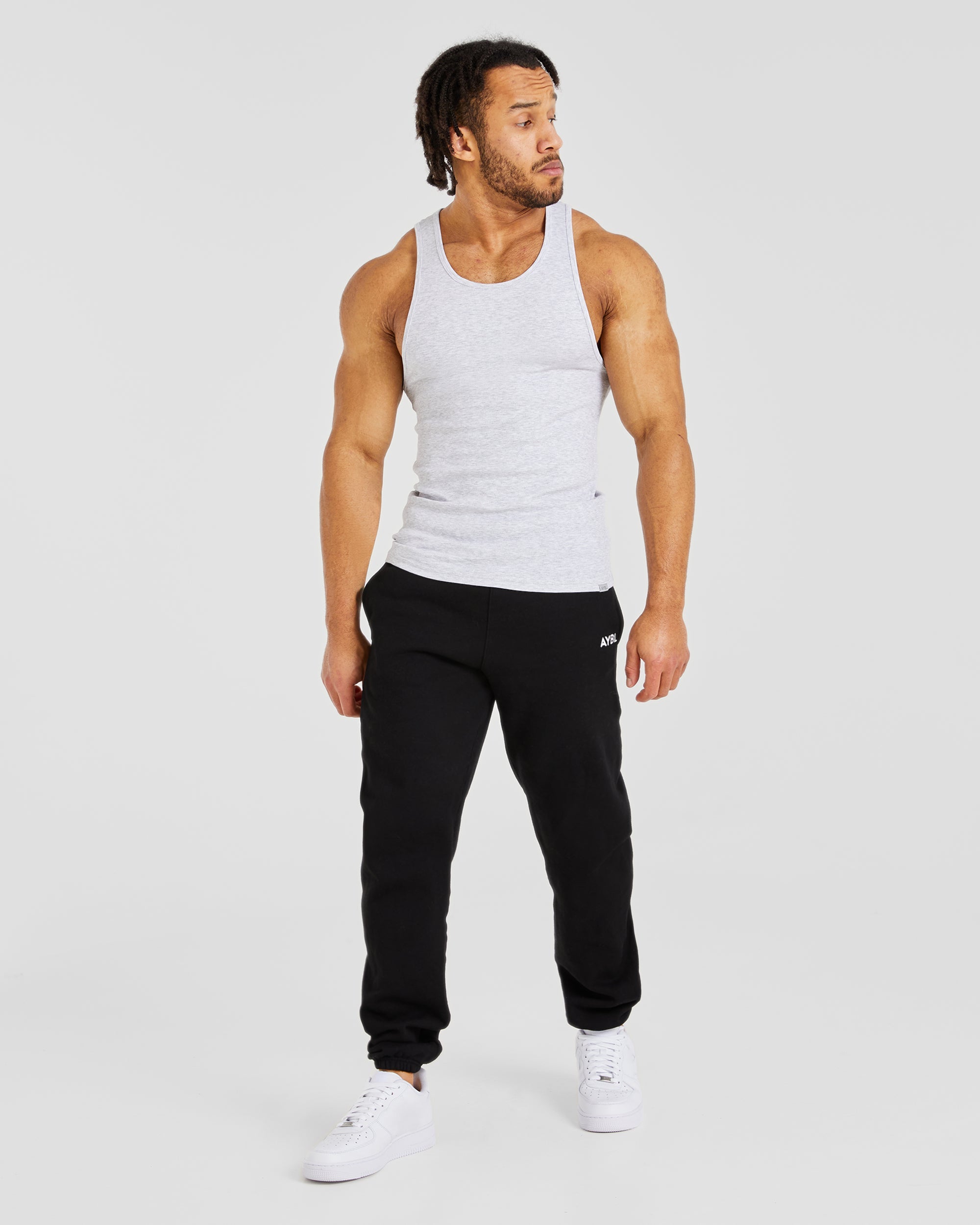 Muscle Ribbed Tank - Light Gris Marl