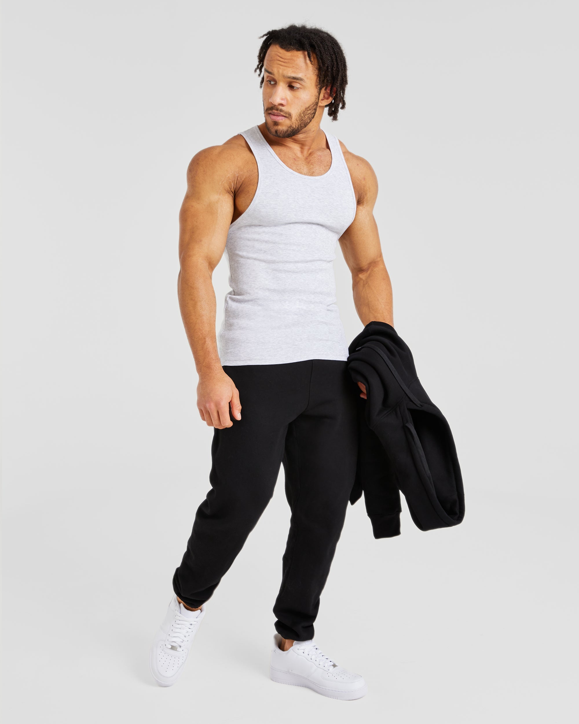 Muscle Ribbed Tank - Light Gris Marl