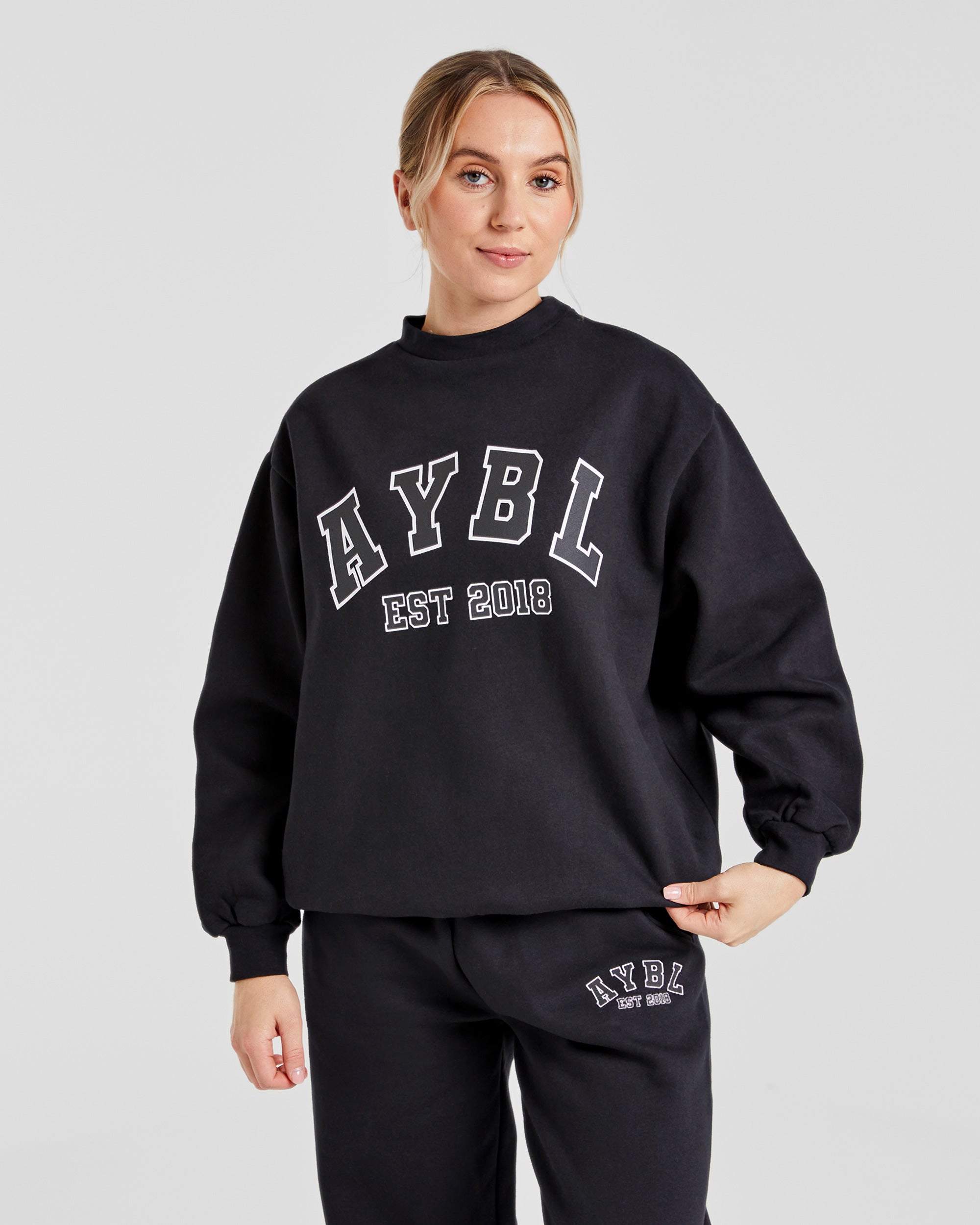 Varsity Graphic Oversized Sweatshirt - Noir