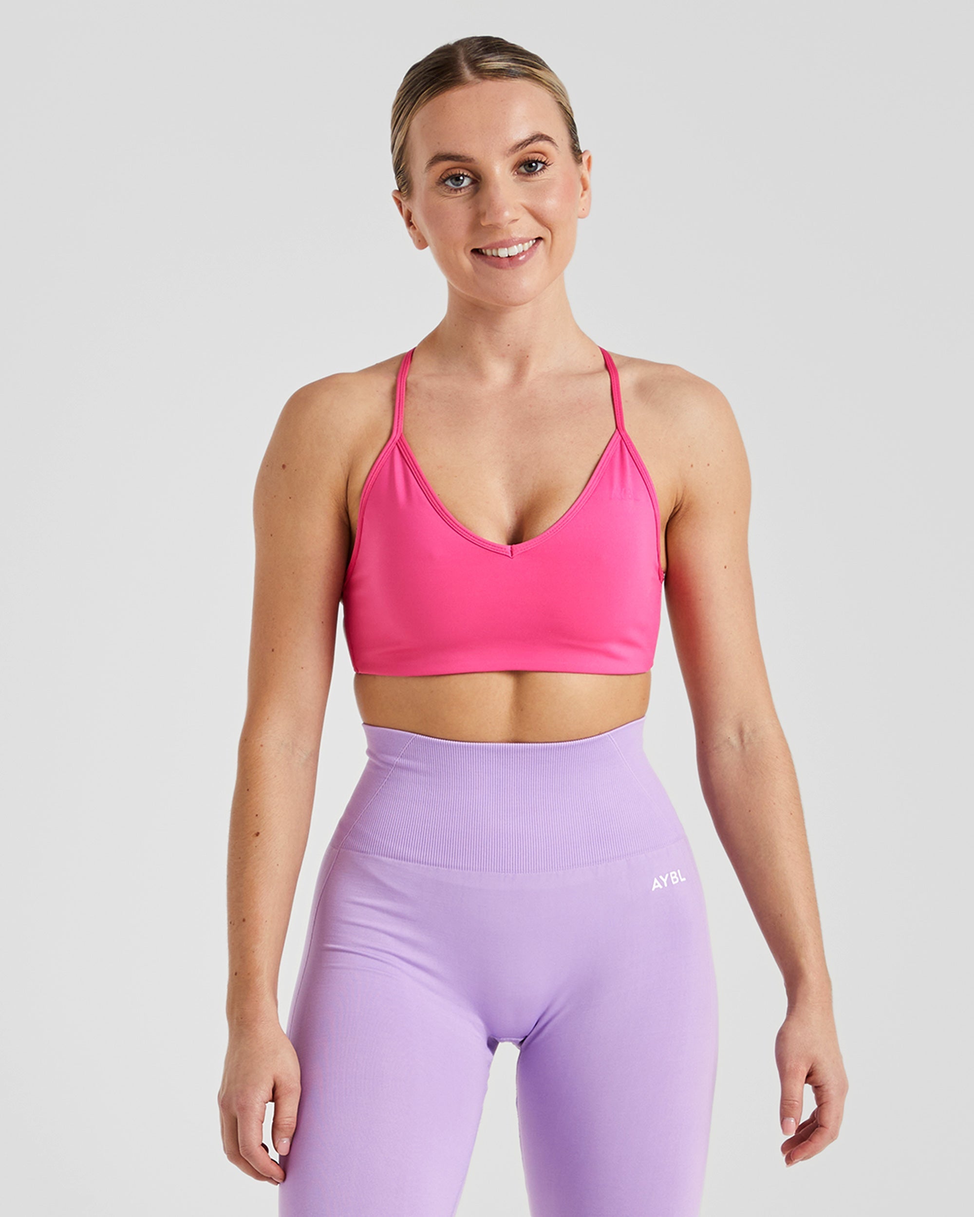 Essential Crossback Sports Bra - Hot Rose