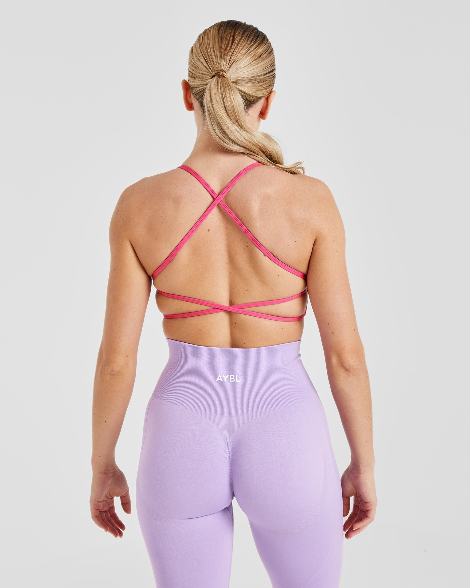 Essential Crossback Sports Bra - Hot Rose