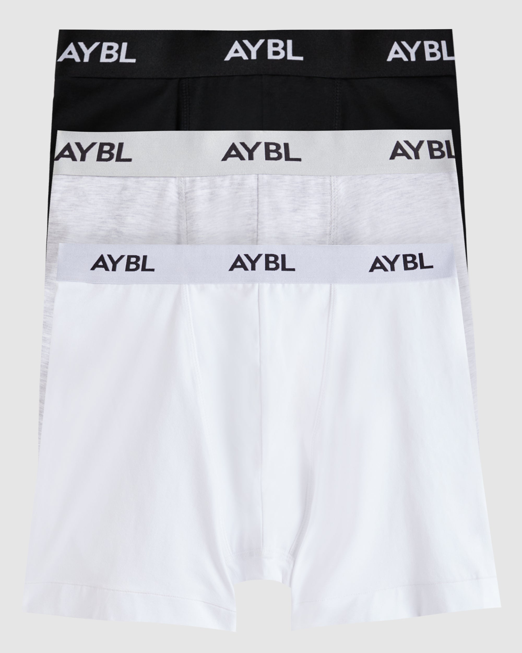 Essential Boxer Brief (3 pack) - Noir/Blanc/Gris