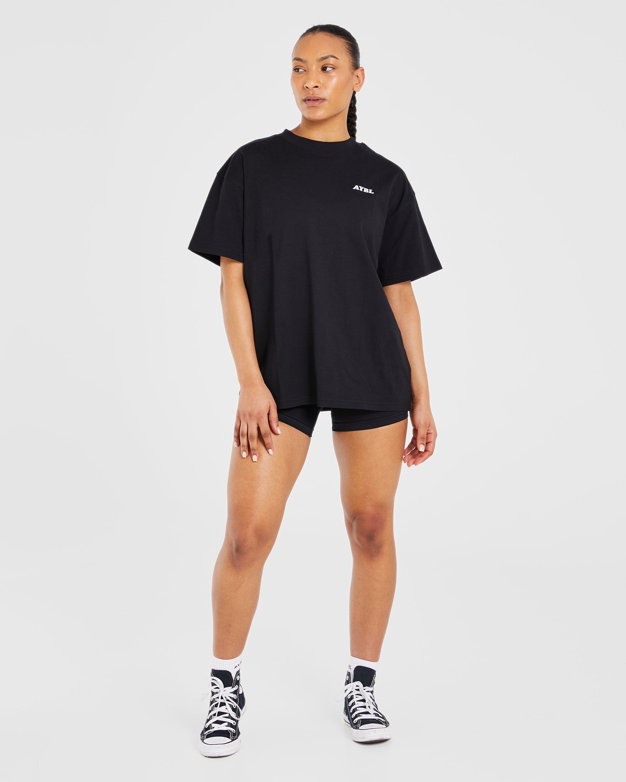 Sports Club Wavy Oversized T Shirt - Noir