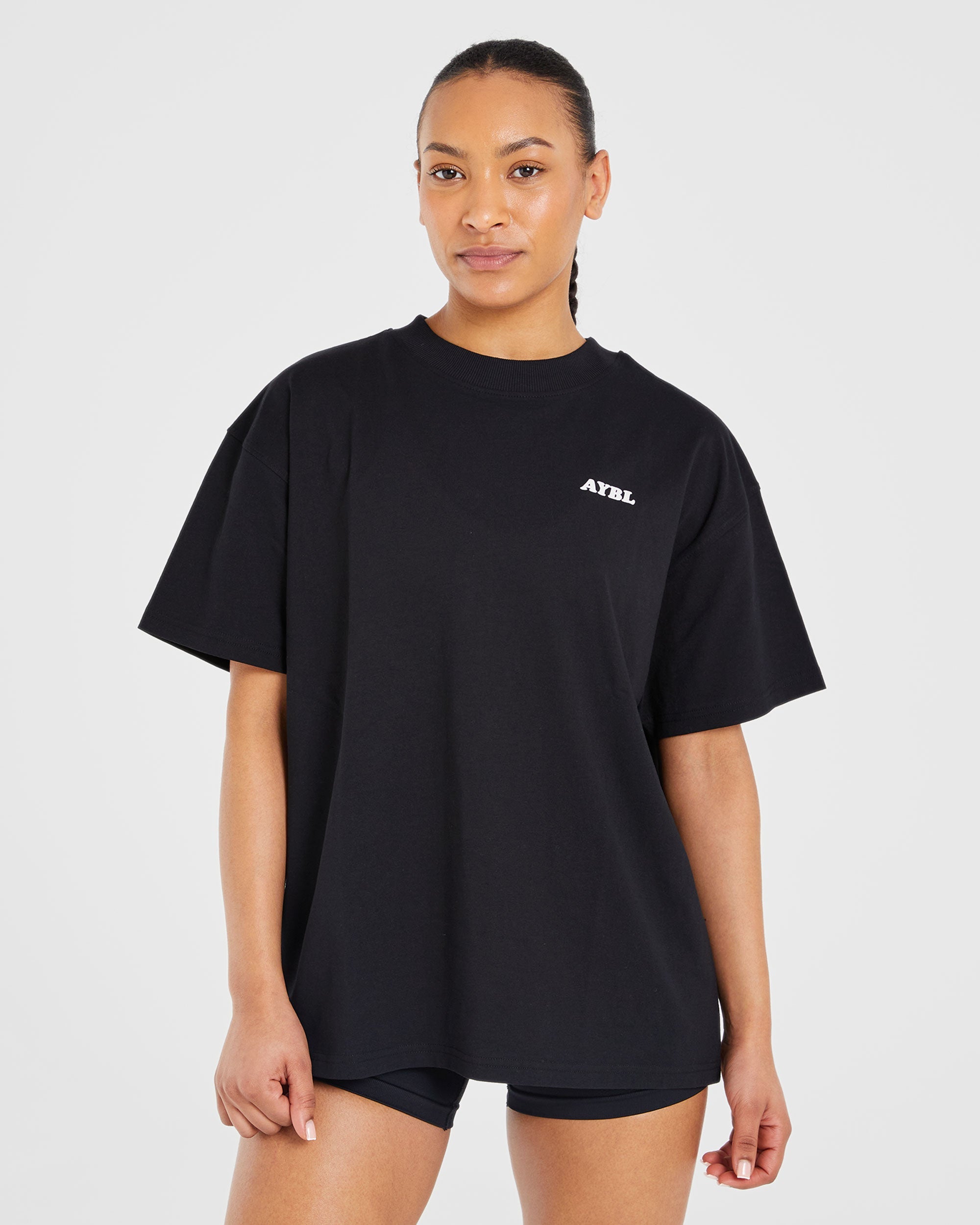 Sports Club Wavy Oversized T Shirt - Noir