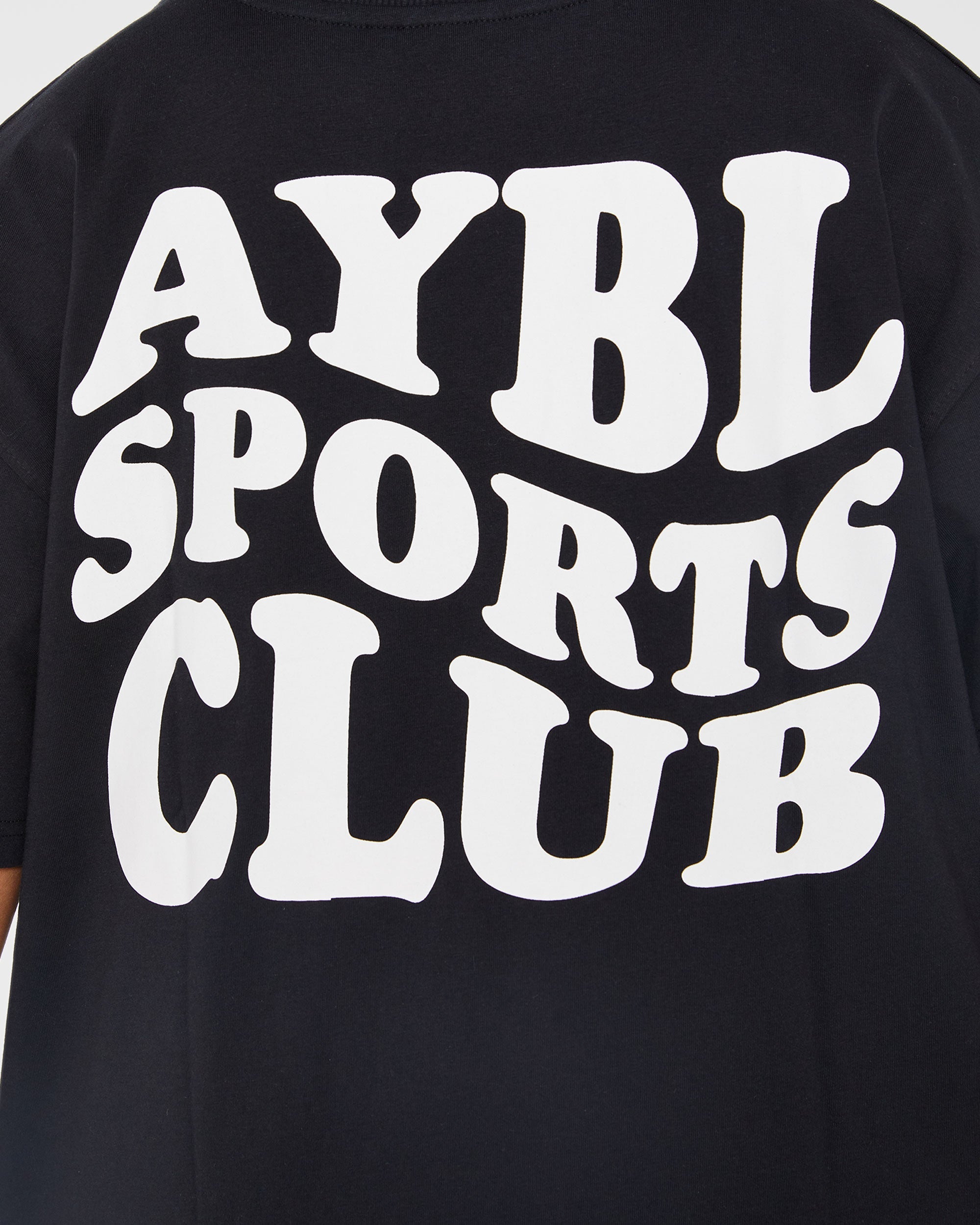 Sports Club Wavy Oversized T Shirt - Noir