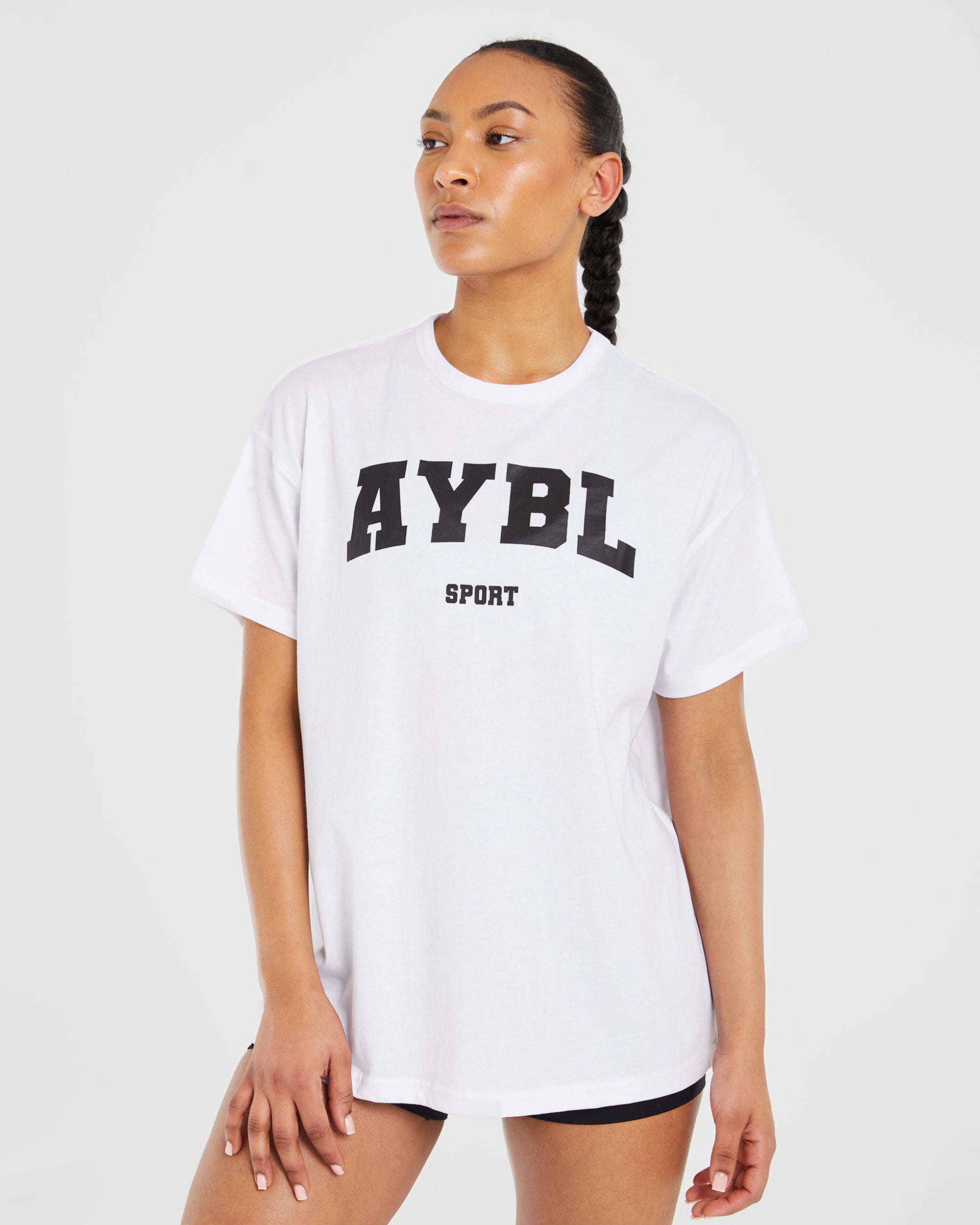 Classic Varsity Oversized T Shirt - Blanc