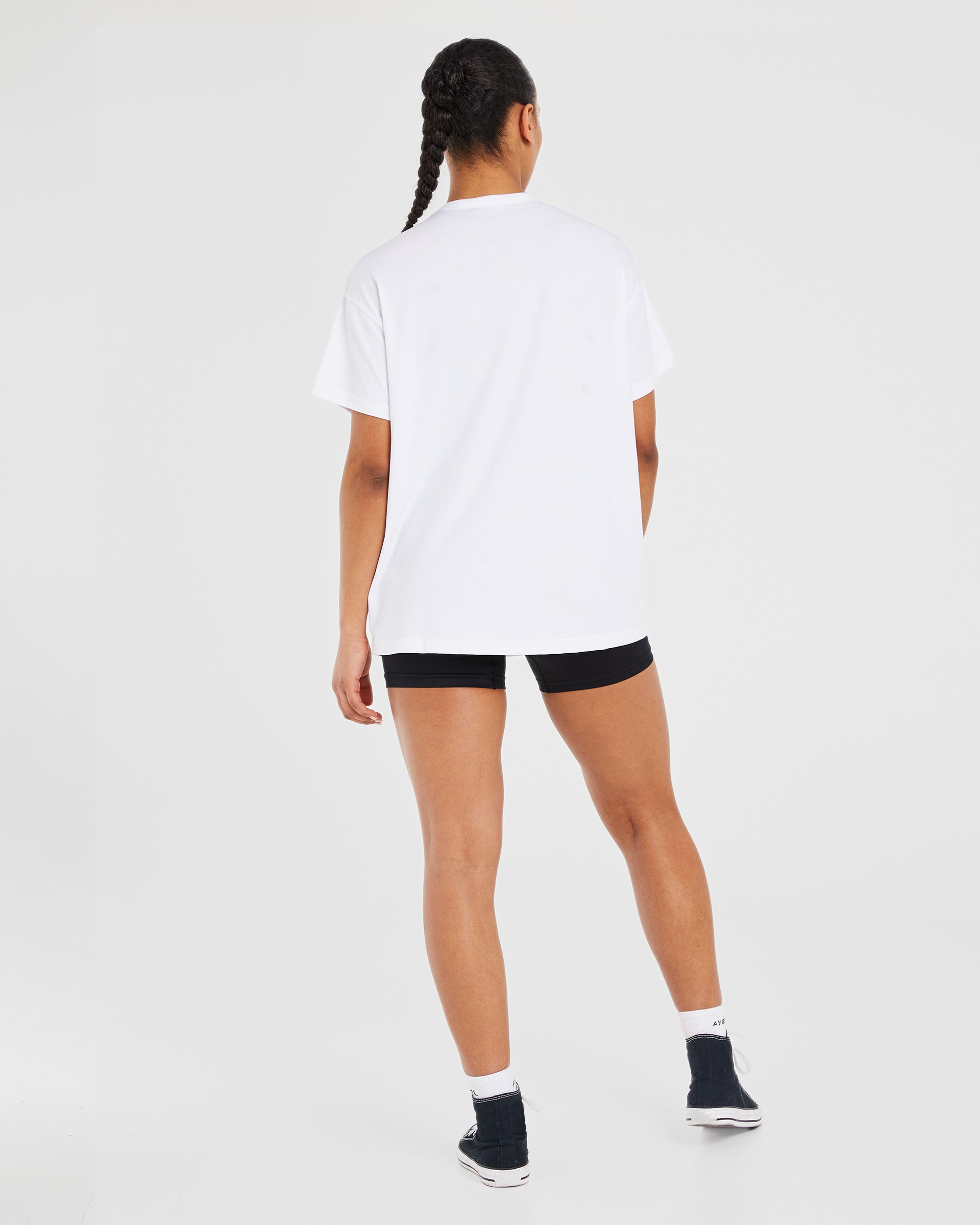 Classic Varsity Oversized T Shirt - Blanc