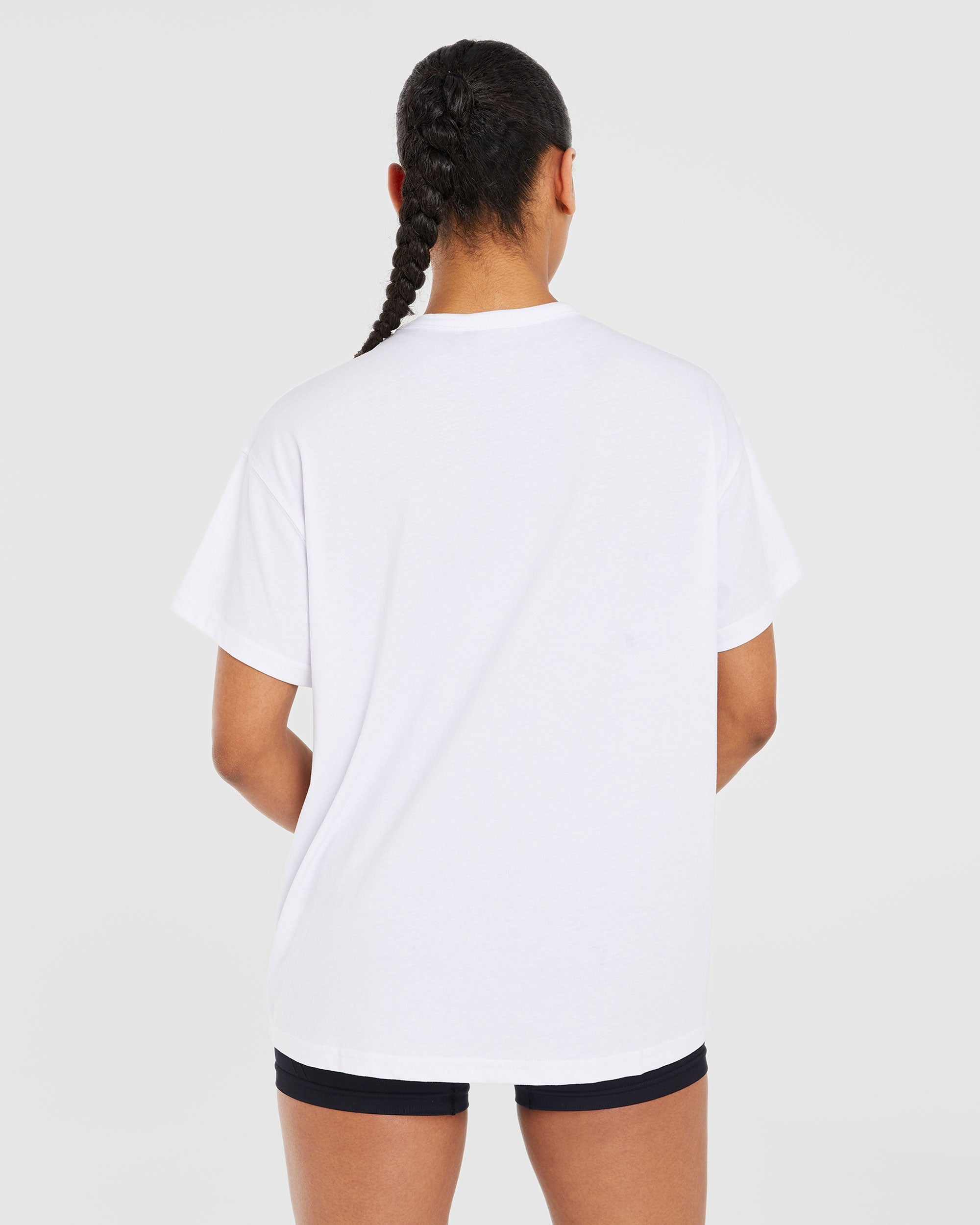 Classic Varsity Oversized T Shirt - Blanc