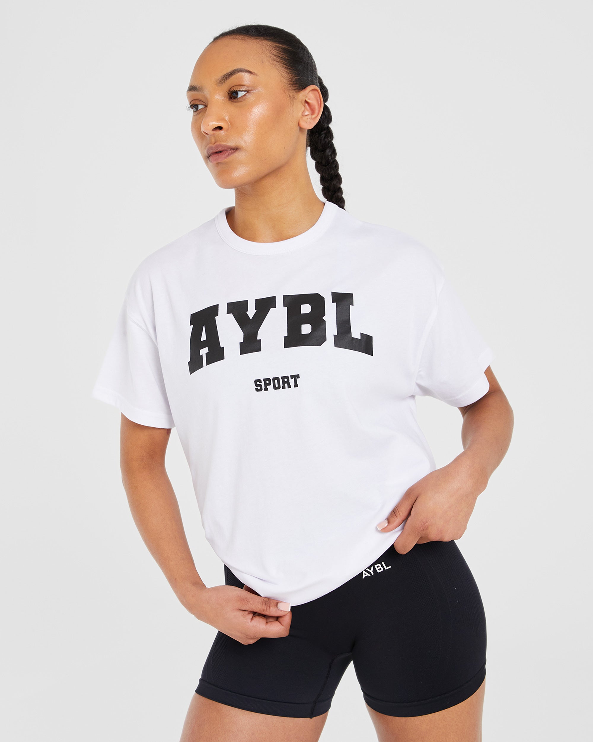 Classic Varsity Oversized T Shirt - Blanc