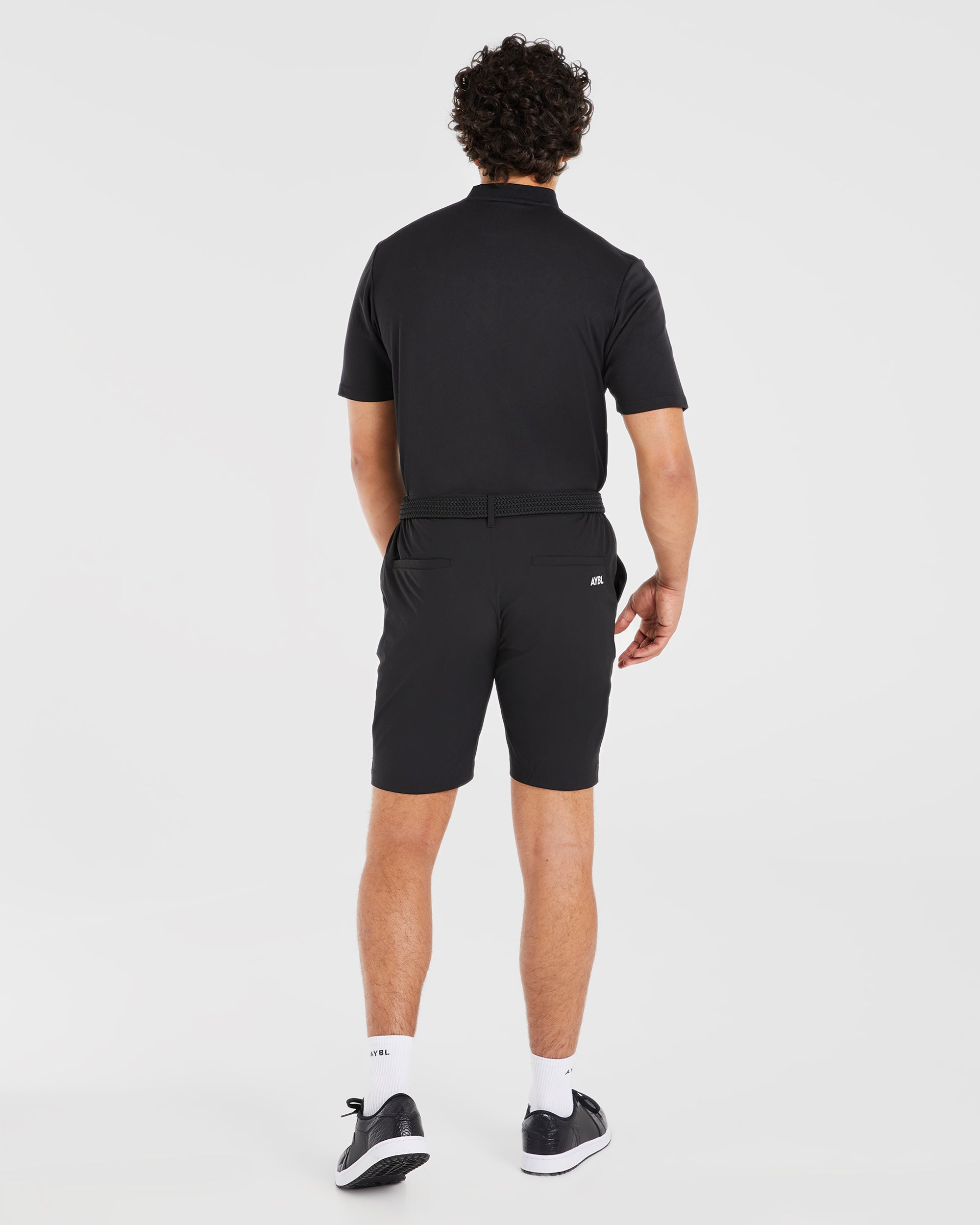 Performance Collarless Polo Shirt - Noir