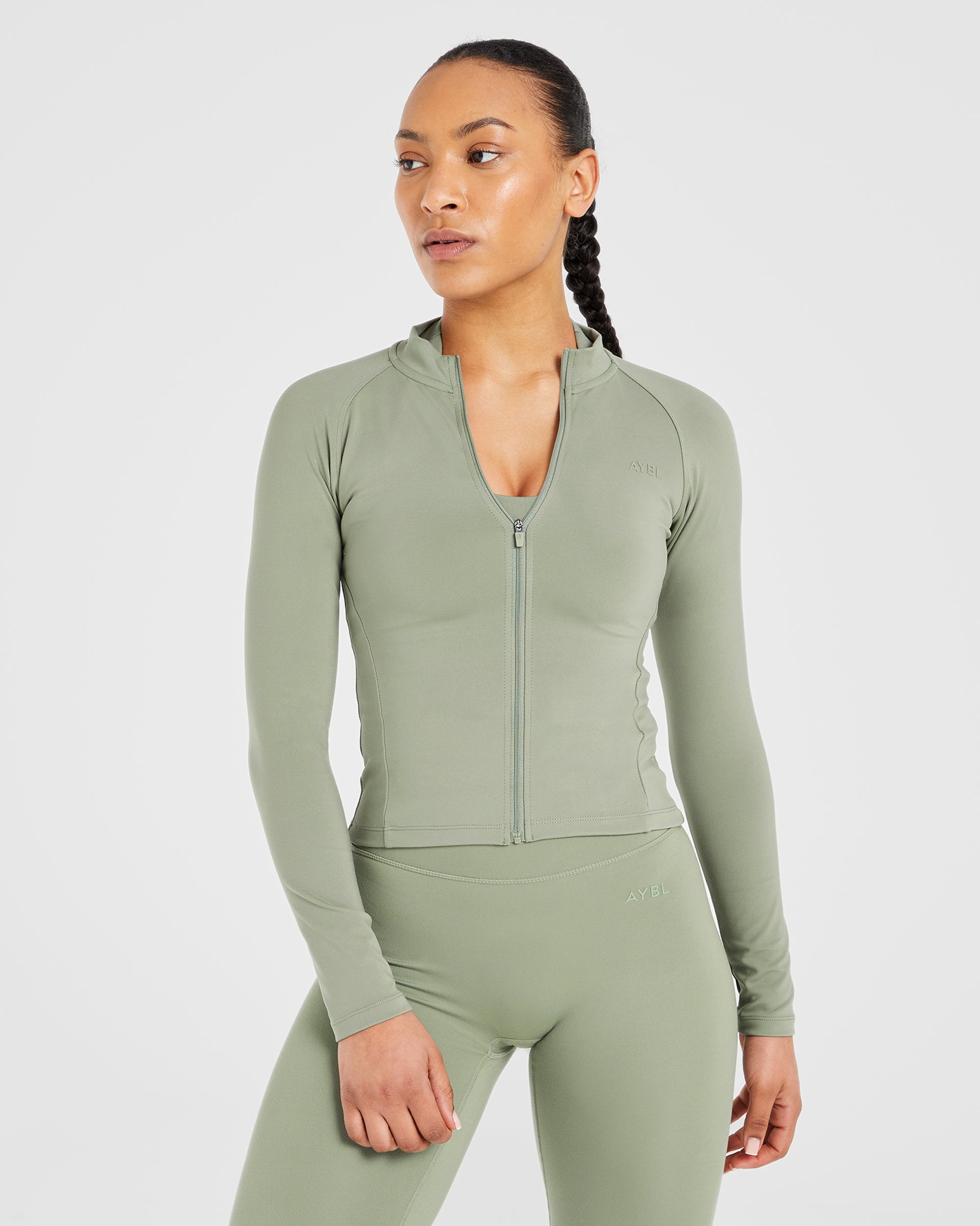 Staple Longline Zip Jacket - Olive Vert