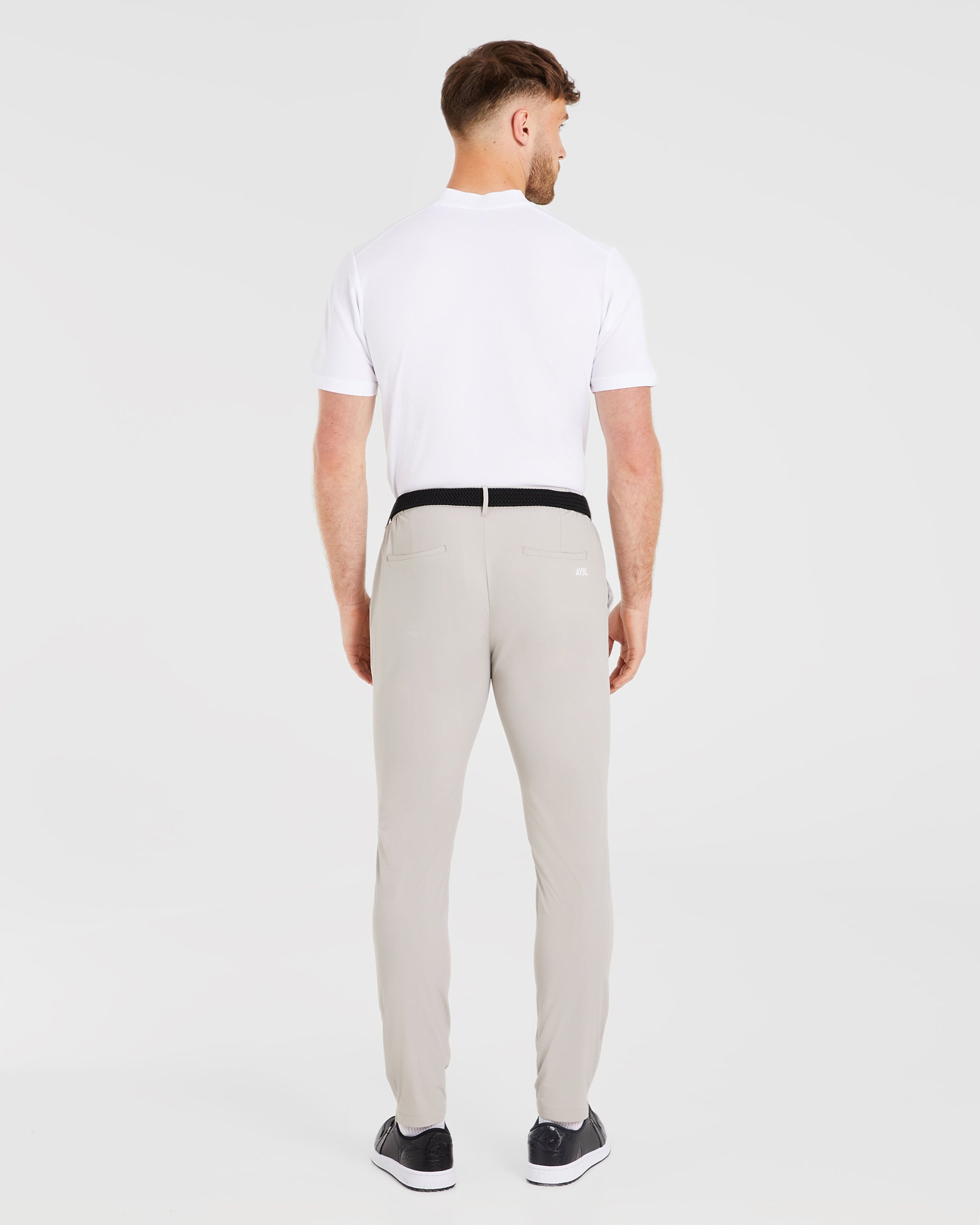 Performance Collarless Polo Shirt - Blanc