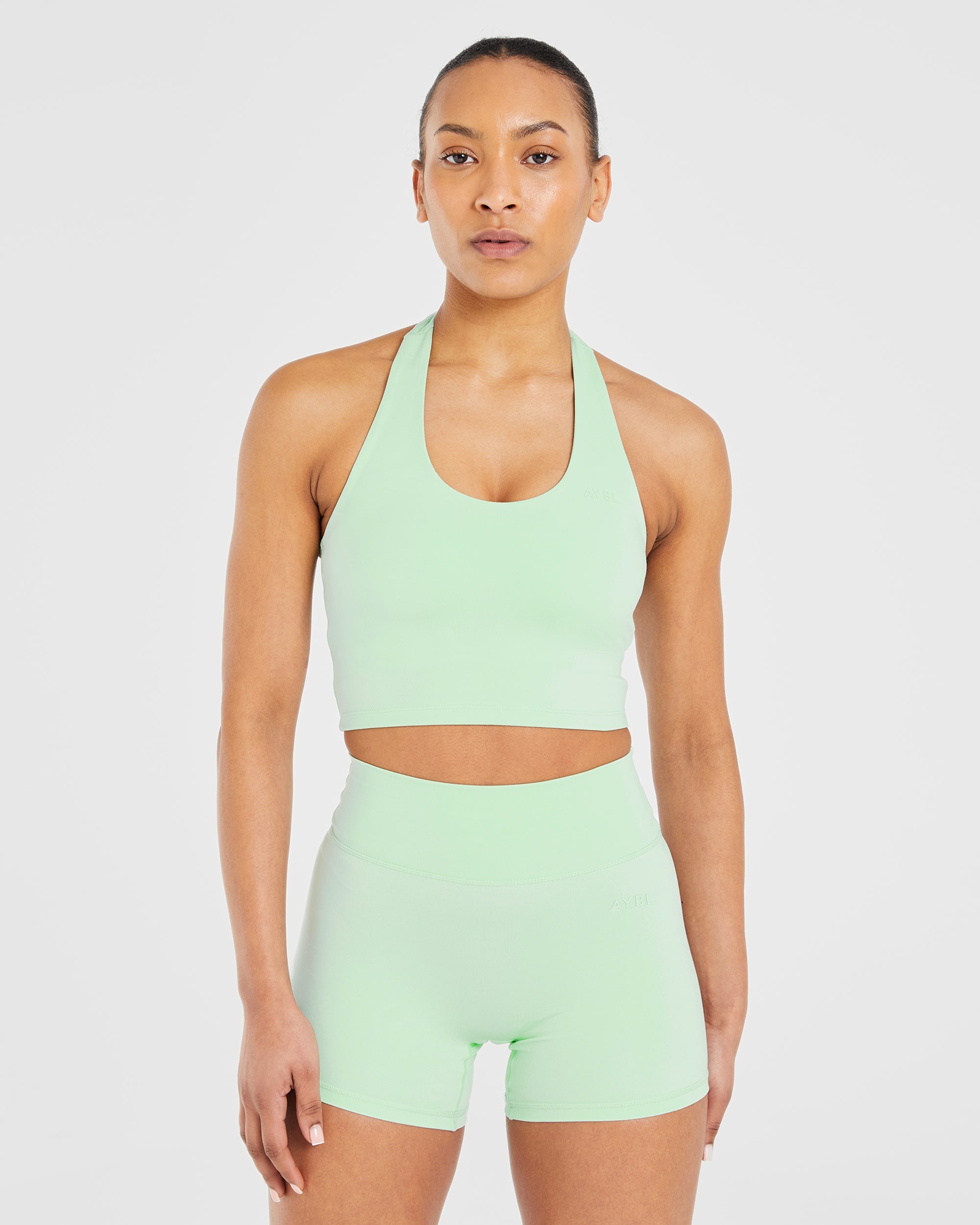 Staple Halterneck Crop Top - Mint Vert