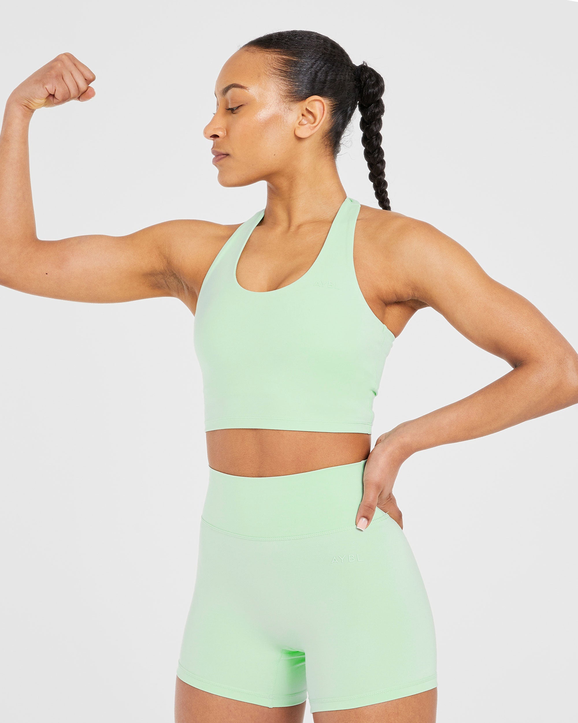 Staple Halterneck Crop Top - Mint Vert