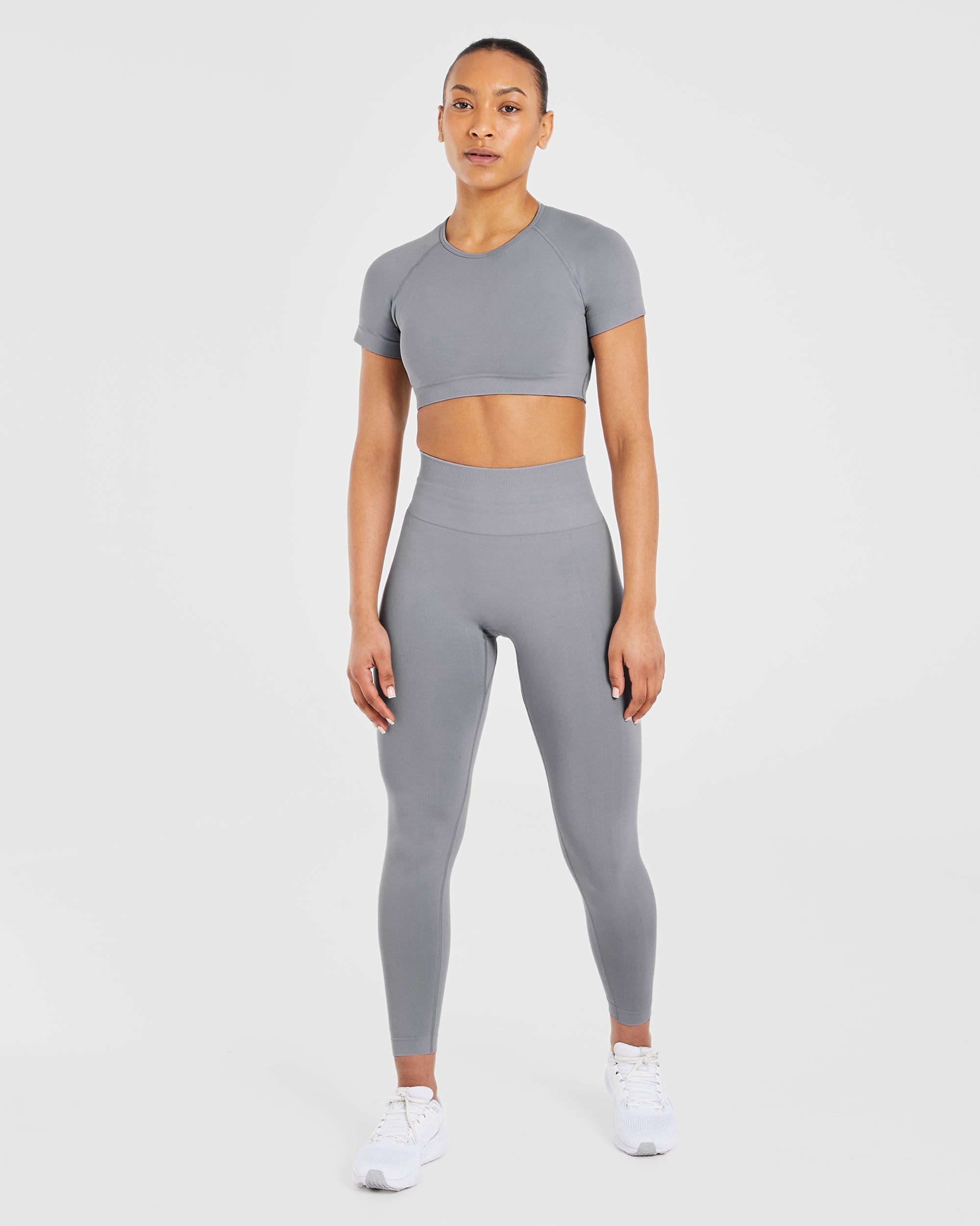 Power Seamless Crop Top - Gris