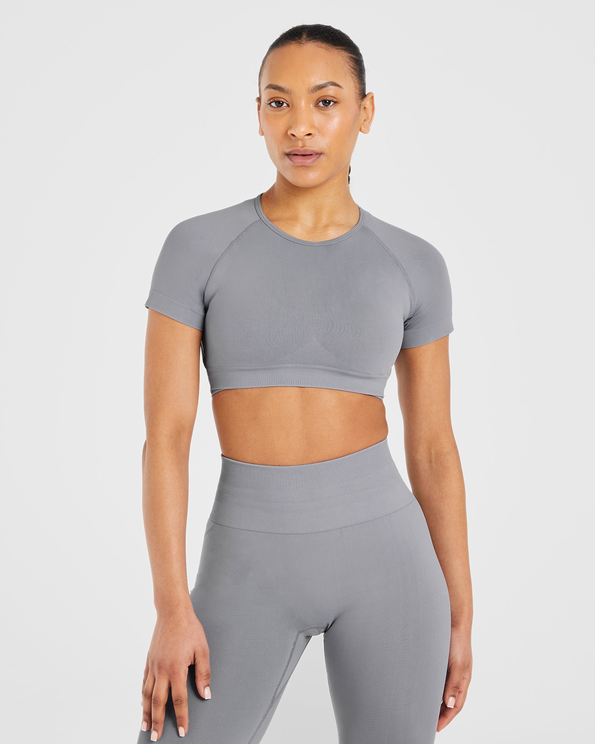 Power Seamless Crop Top - Gris