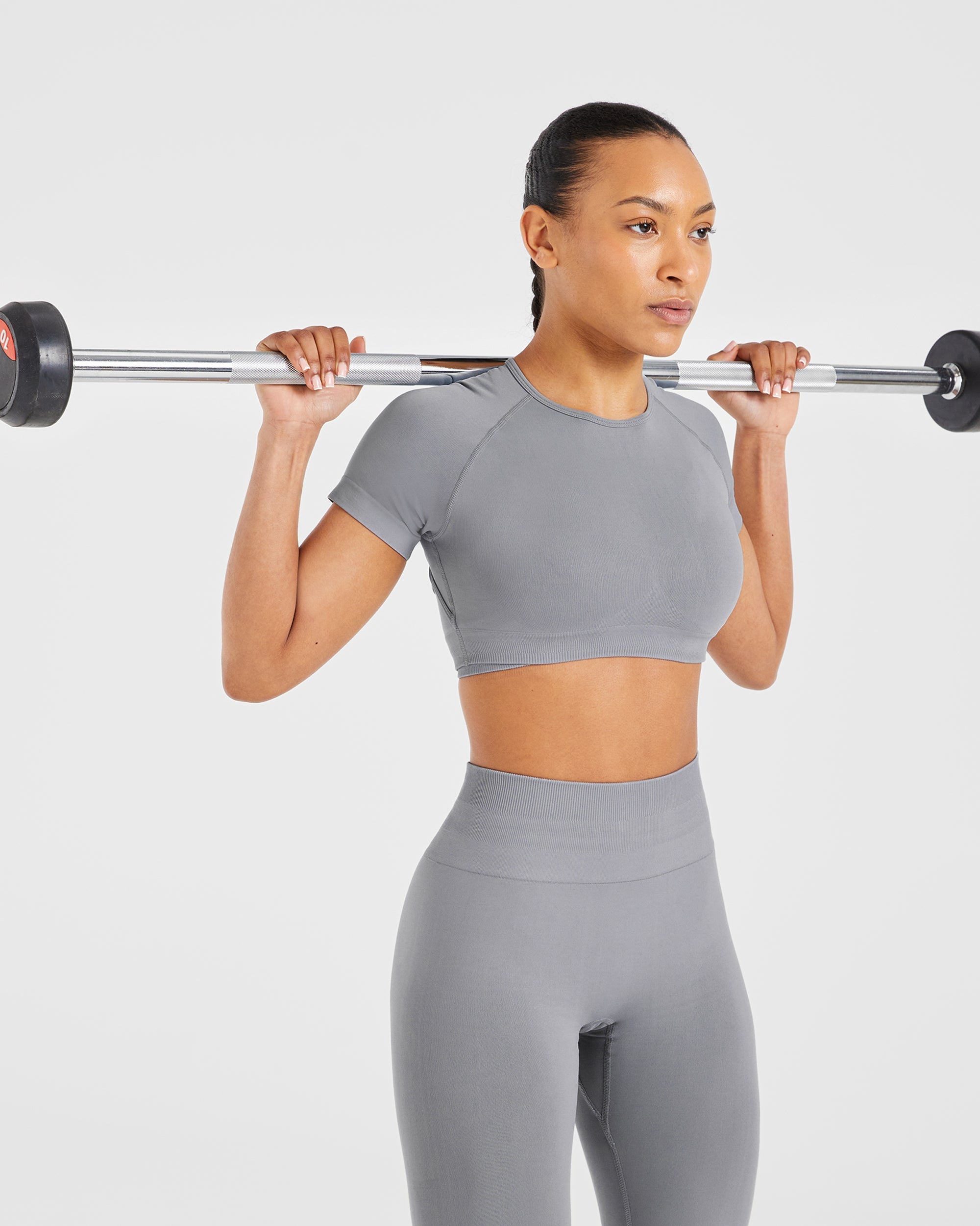 Power Seamless Crop Top - Gris