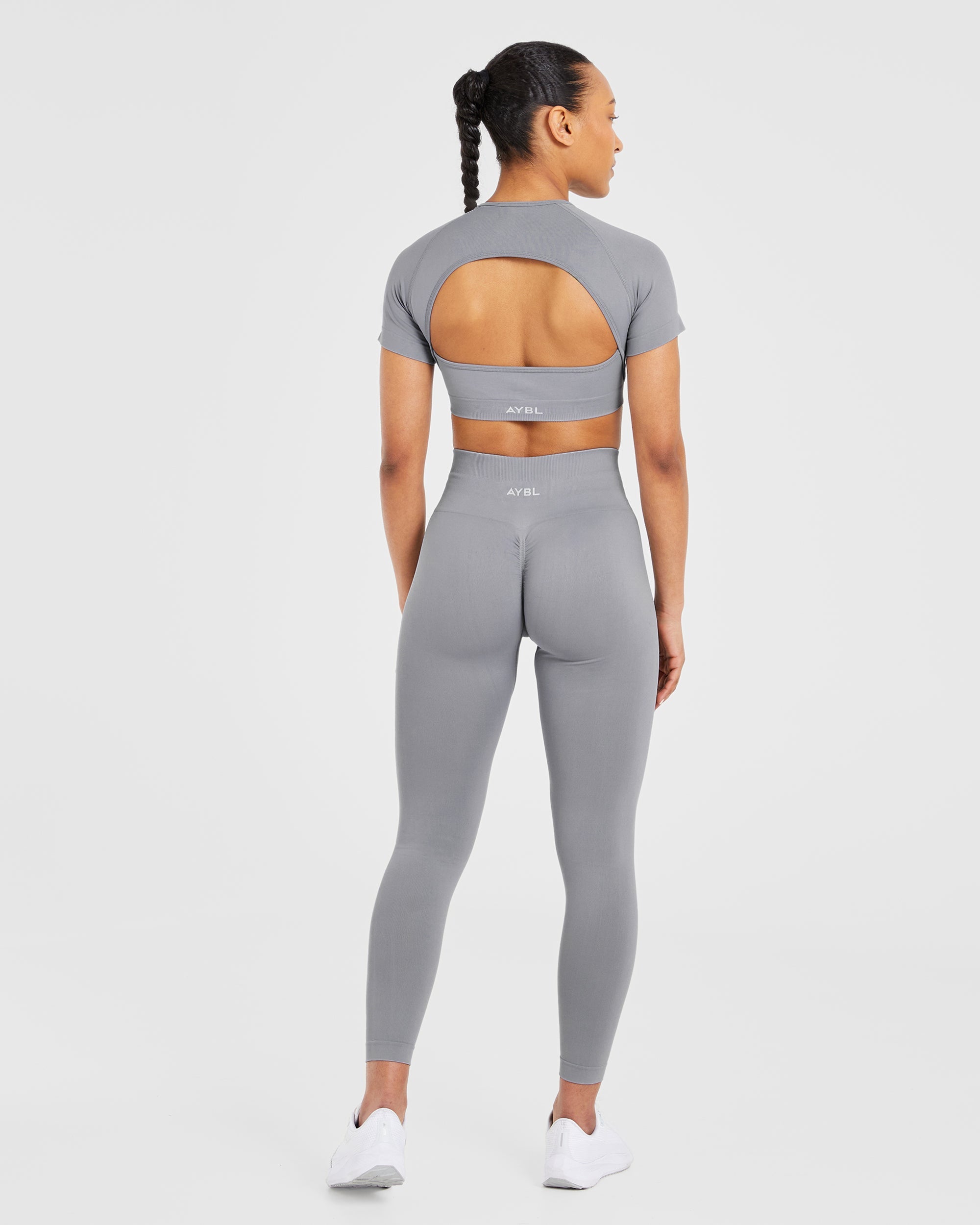 Power Seamless Crop Top - Gris