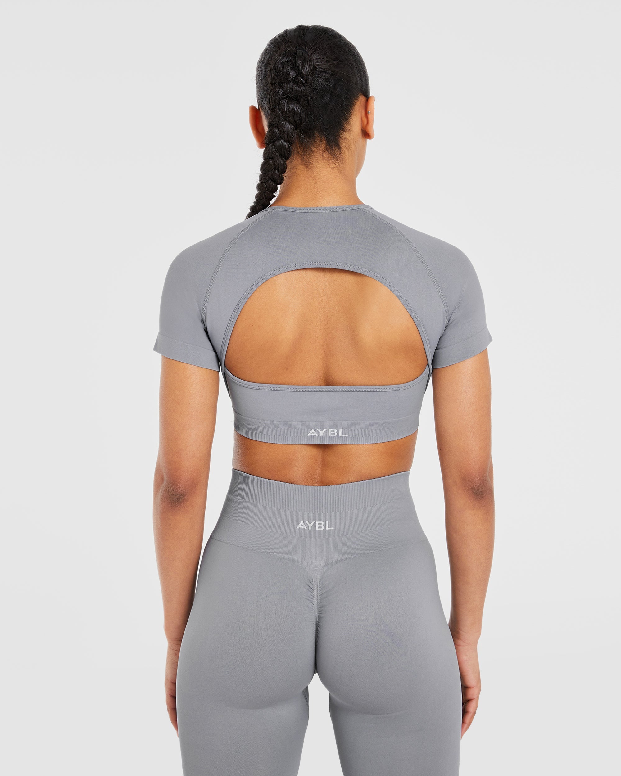 Power Seamless Crop Top - Gris