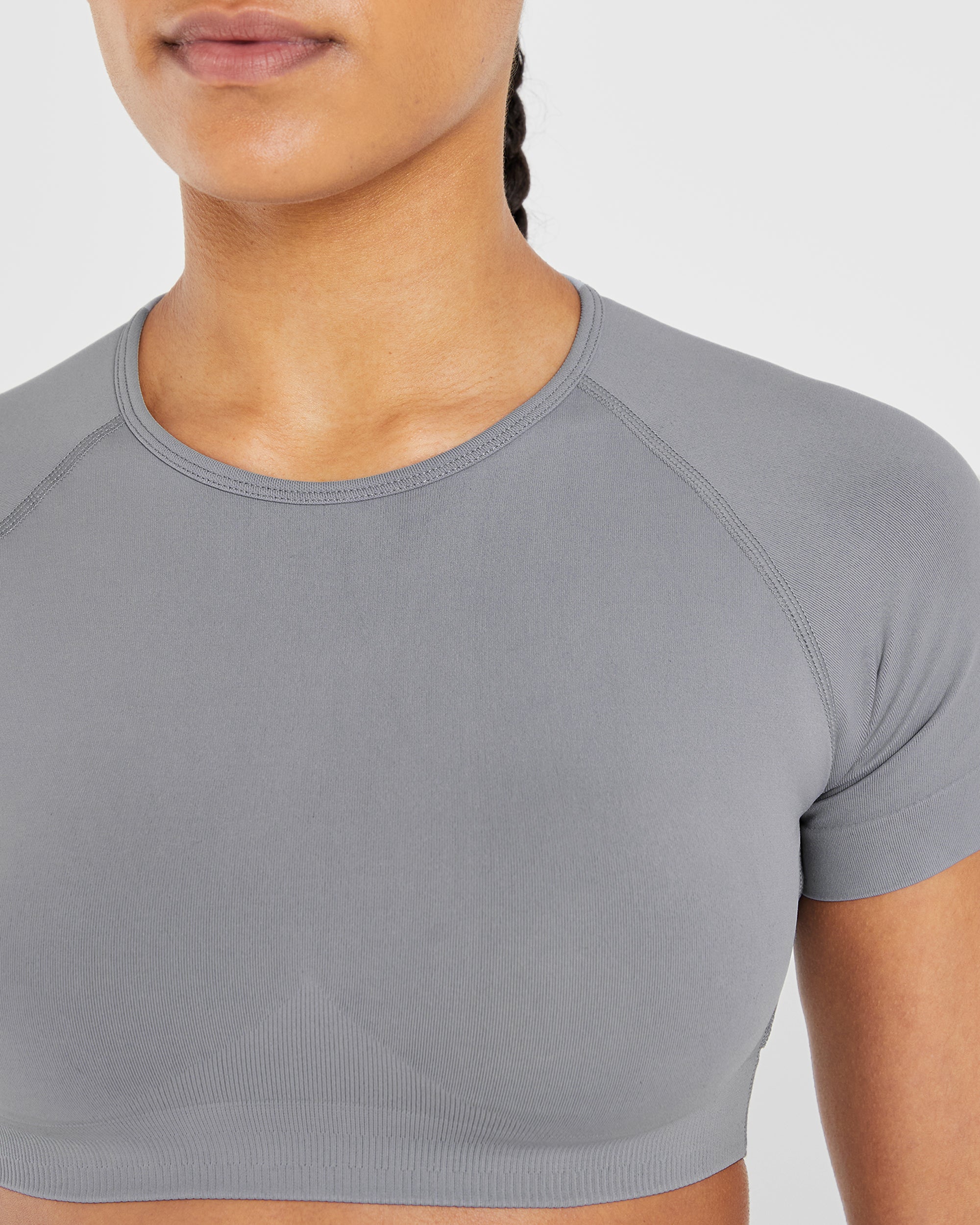 Power Seamless Crop Top - Gris