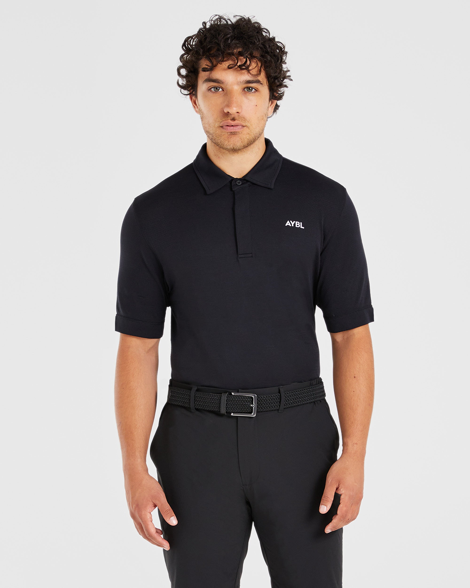 Performance Seamless Polo Shirt - Noir