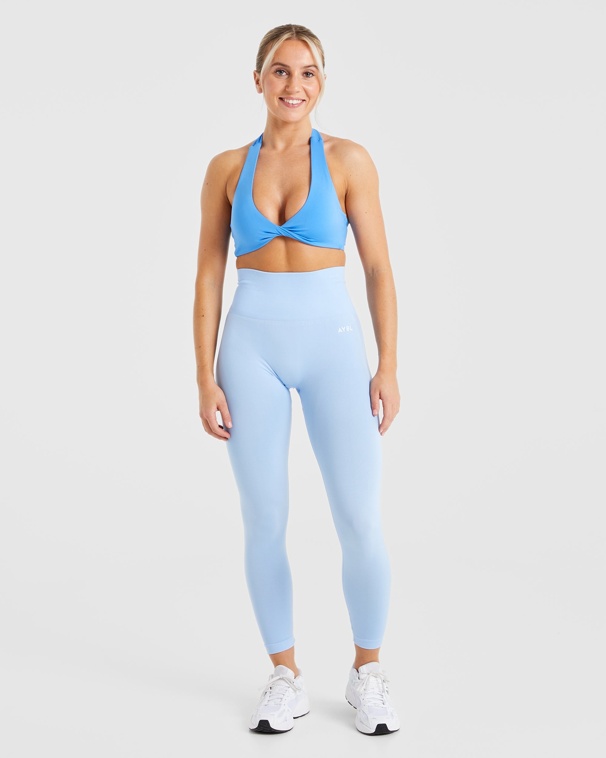 Essential Halterneck Sports Bra - Summer Bleu