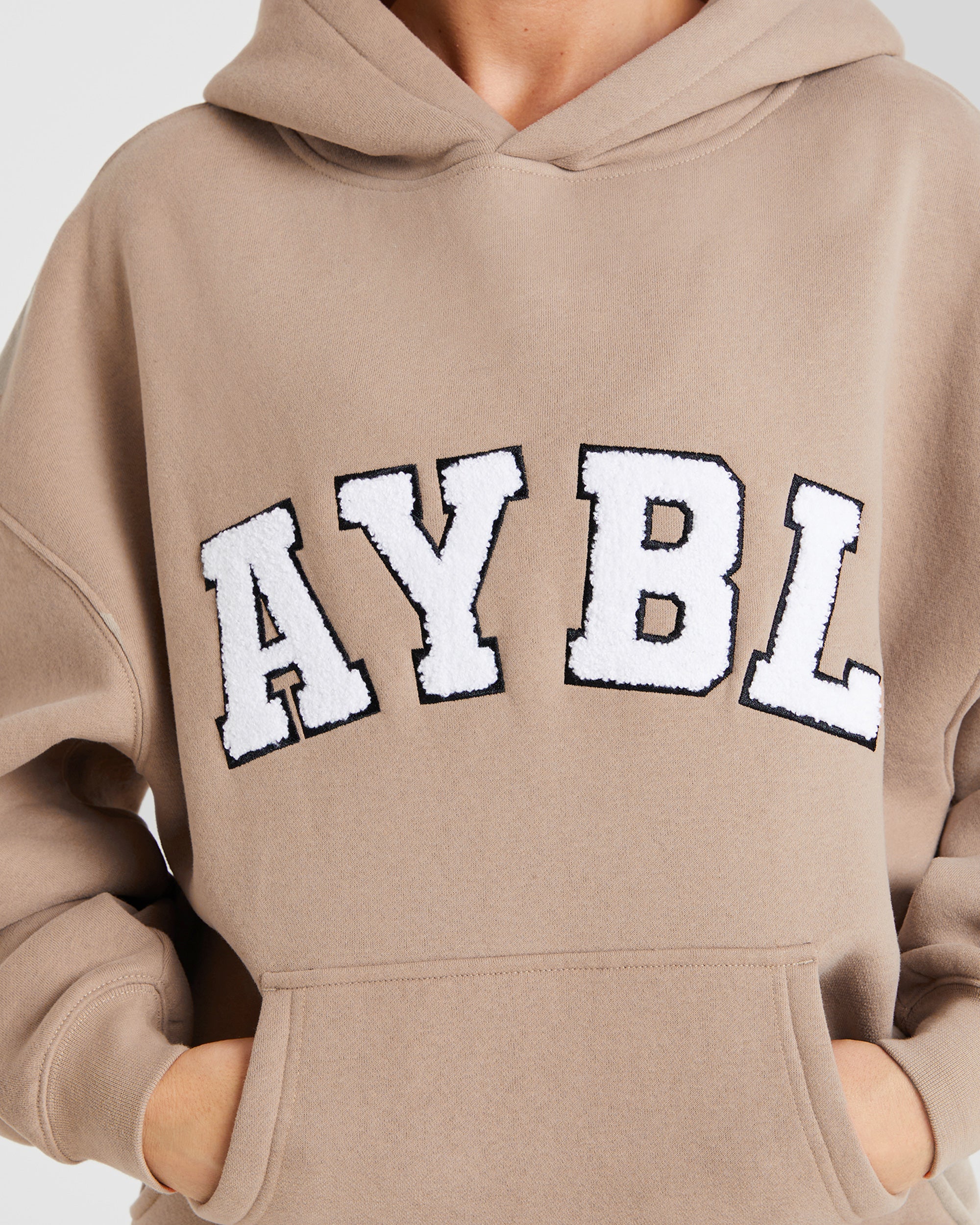 Varsity Oversized Hoodie - Latte Marron