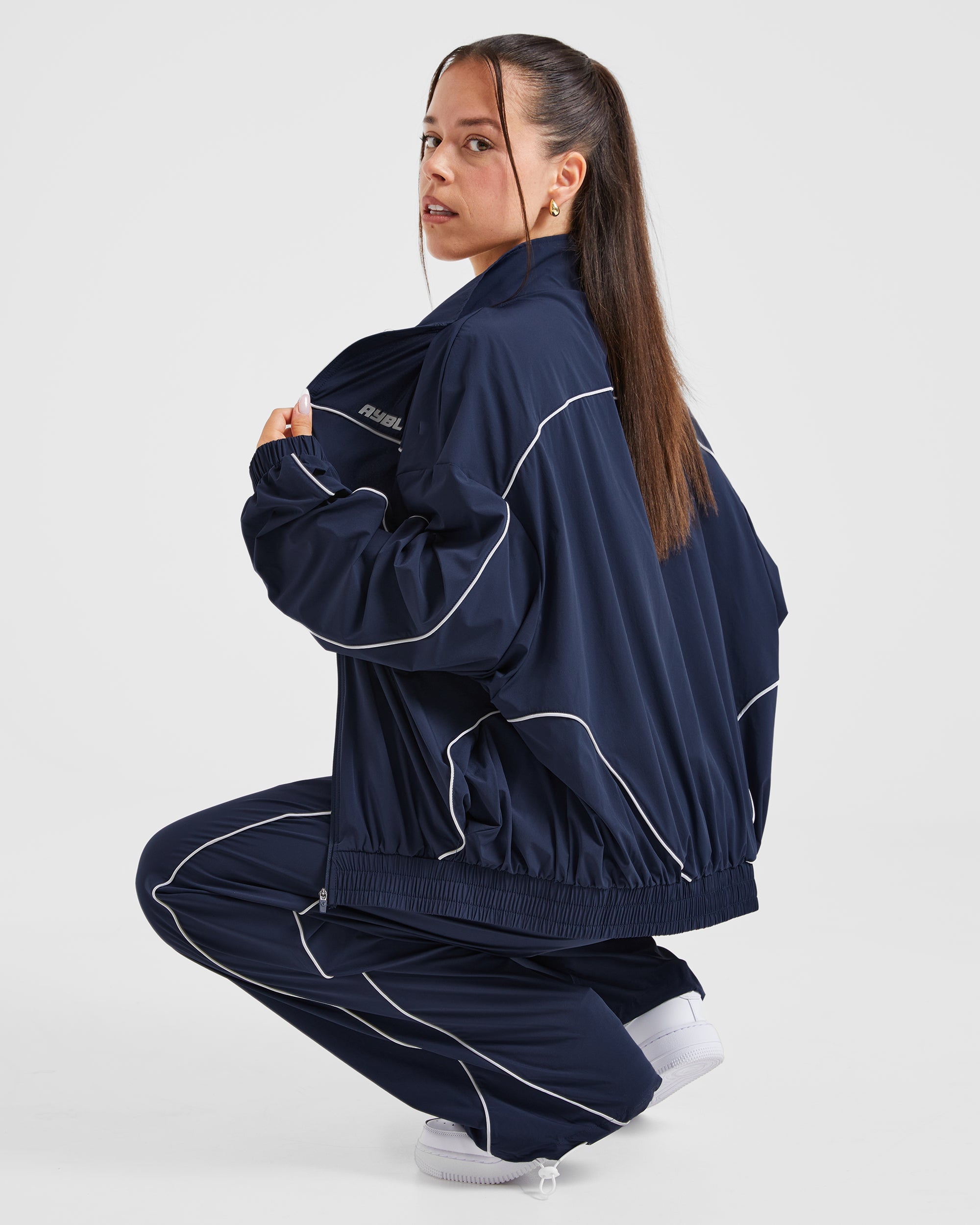 Justine Oversized Track Jacket - Navy