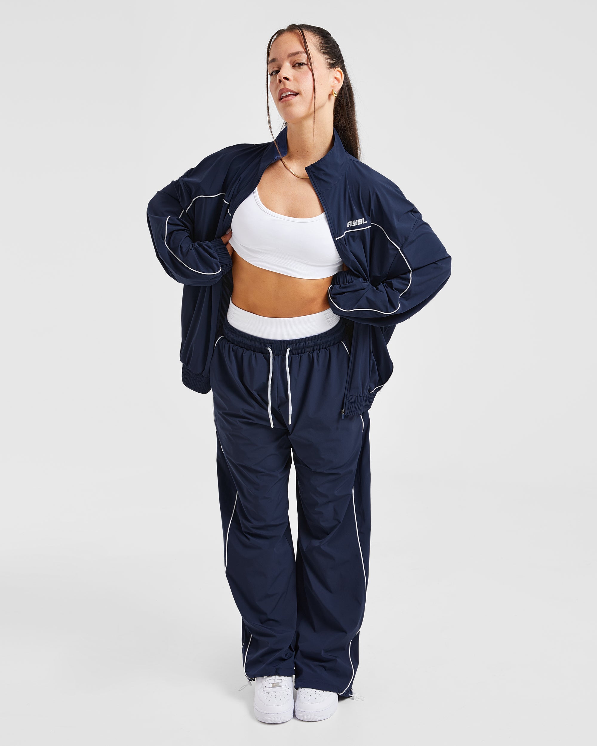 Justine Oversized Track Joggers - Navy