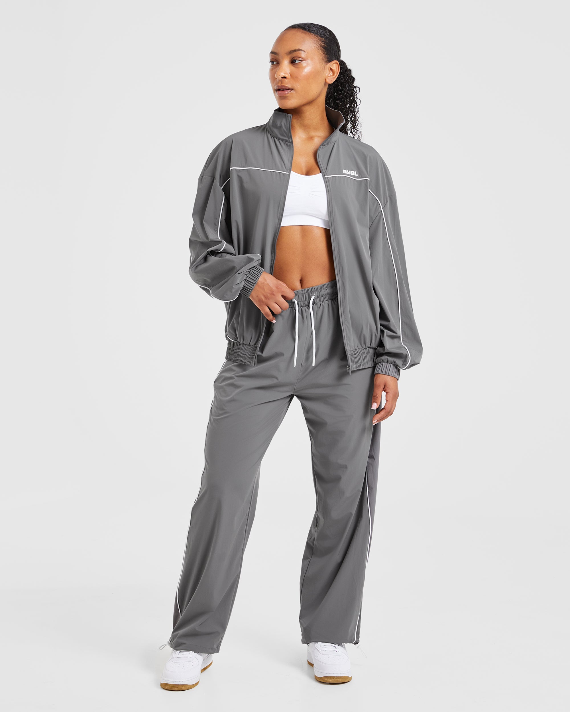 Justine Oversized Track Jacket - Gris