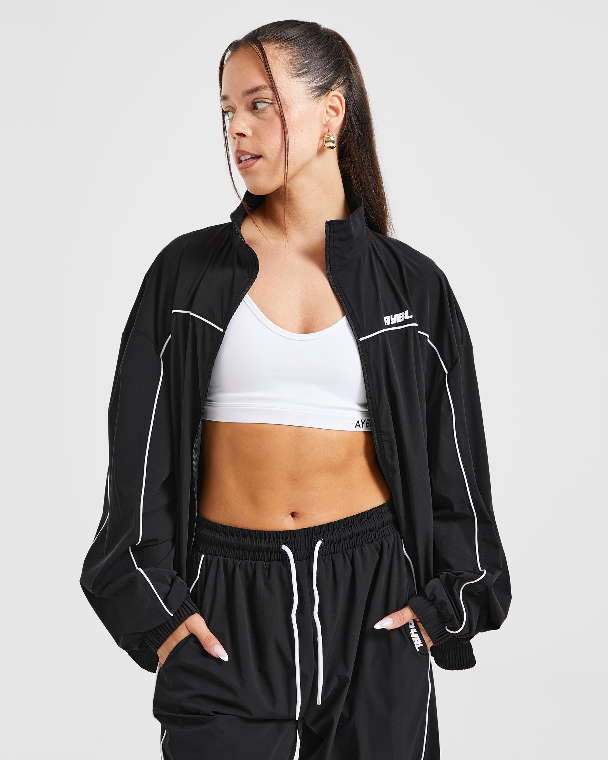 Justine Oversized Track Jacket - Noir