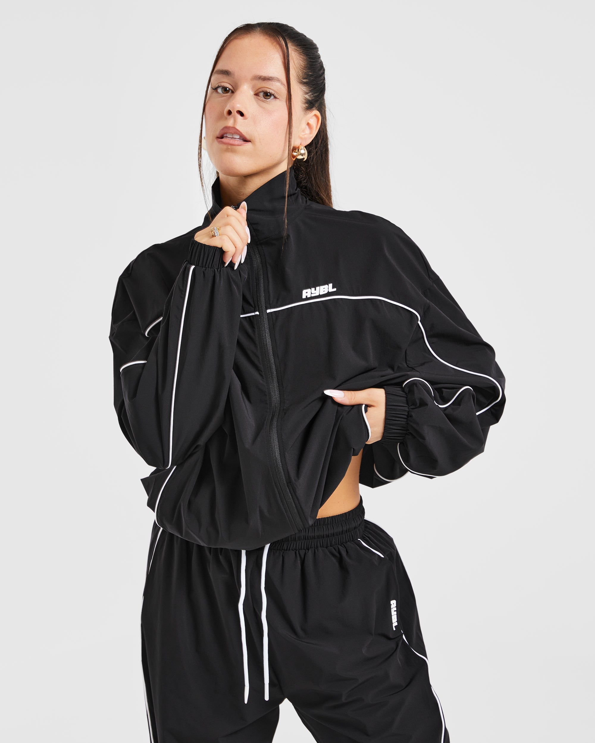 Justine Oversized Track Jacket - Noir