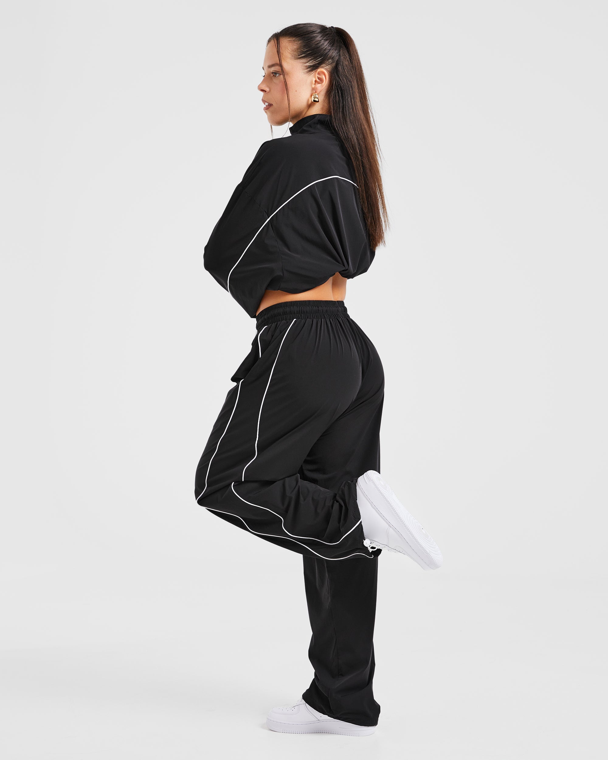 Justine Oversized Track Joggers - Noir