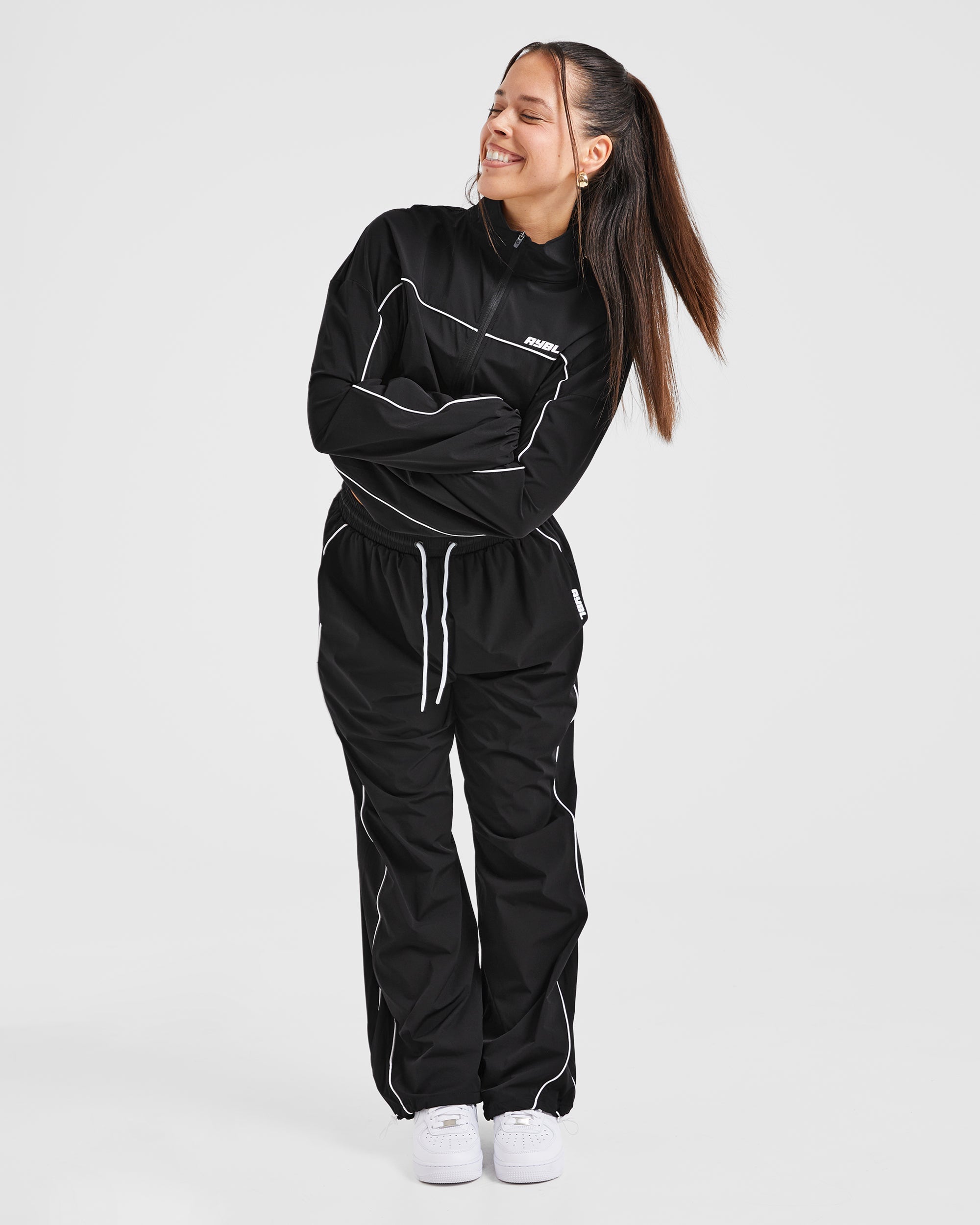 Justine Oversized Track Joggers - Noir