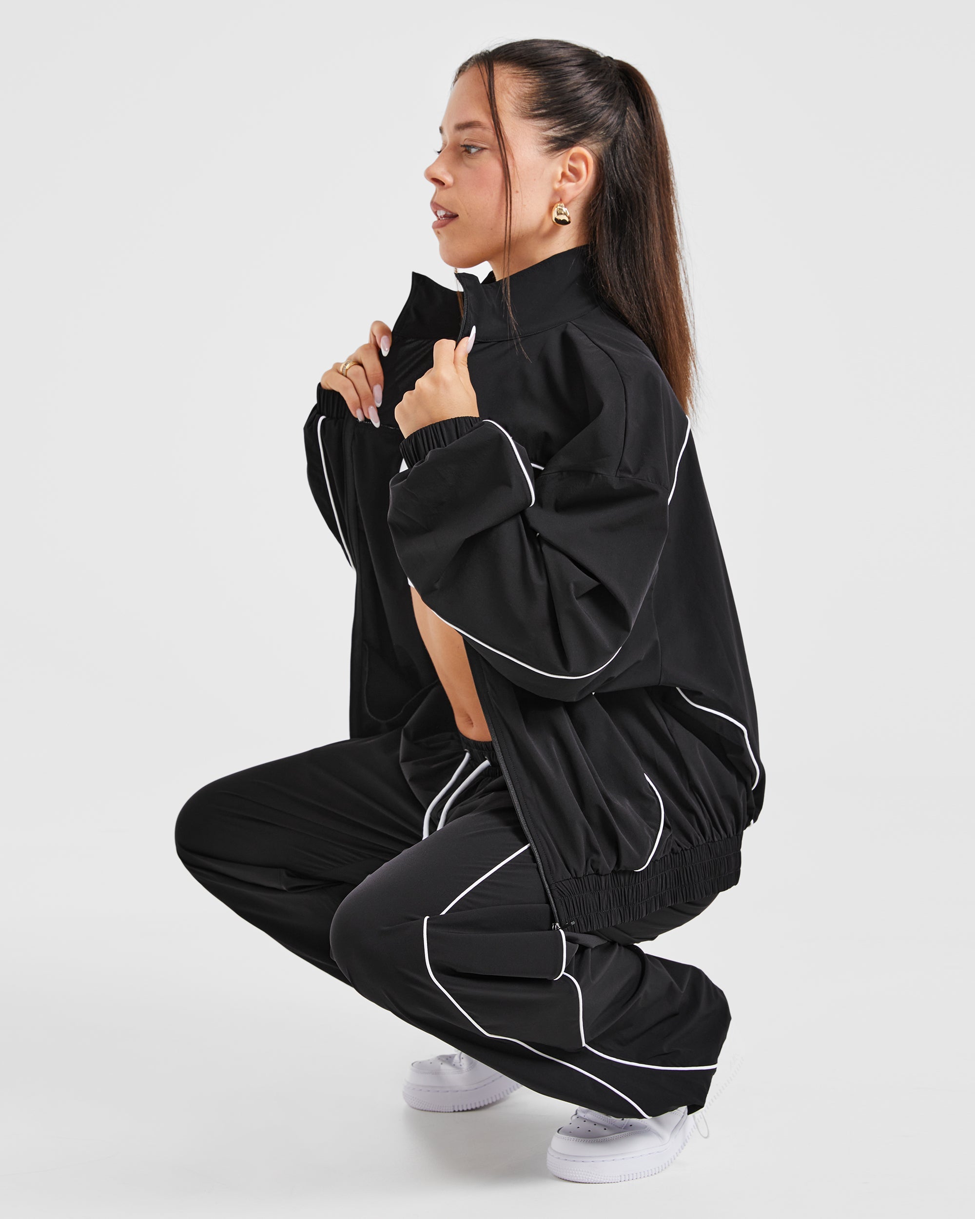 Justine Oversized Track Jacket - Noir