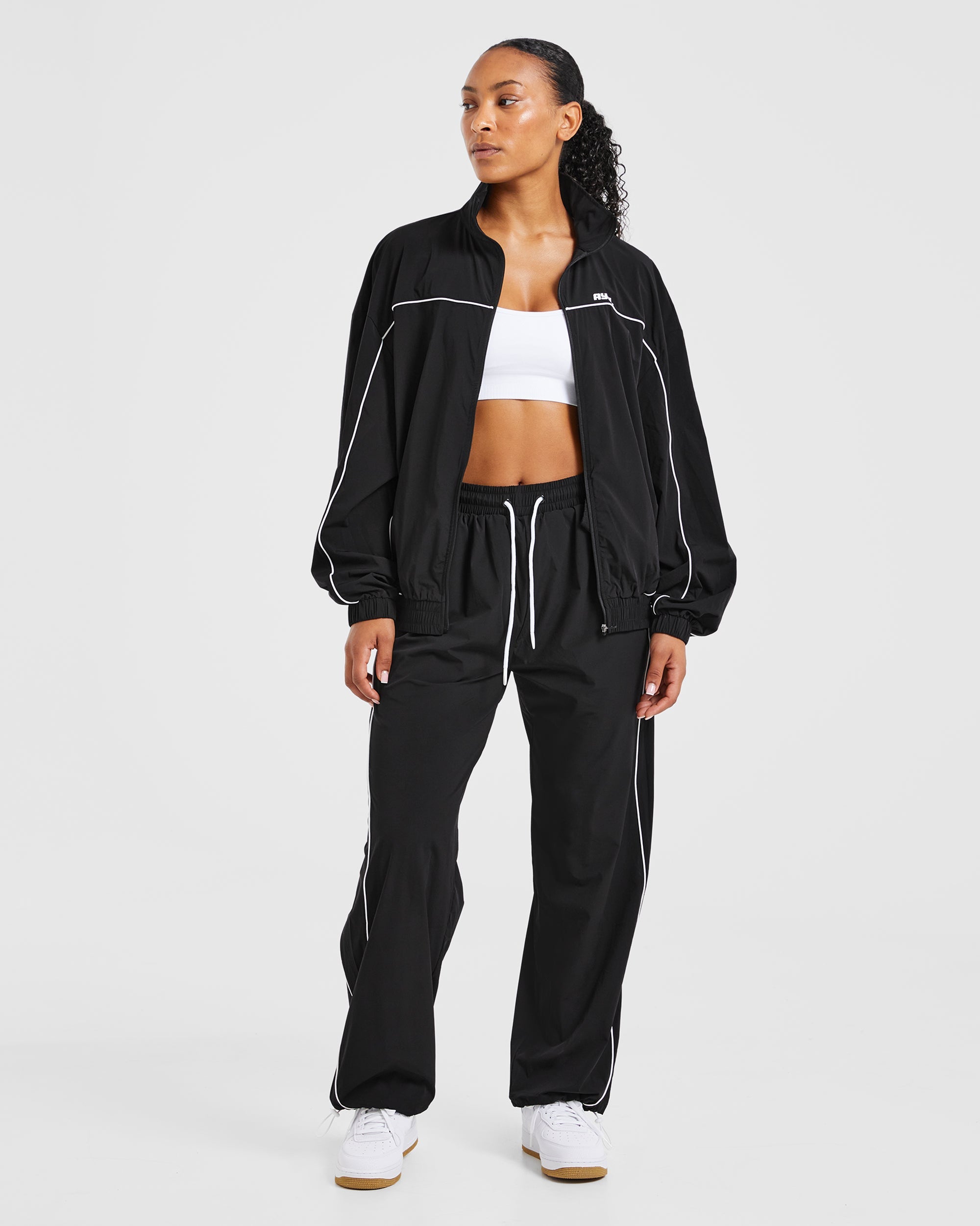 Justine Oversized Track Jacket - Noir