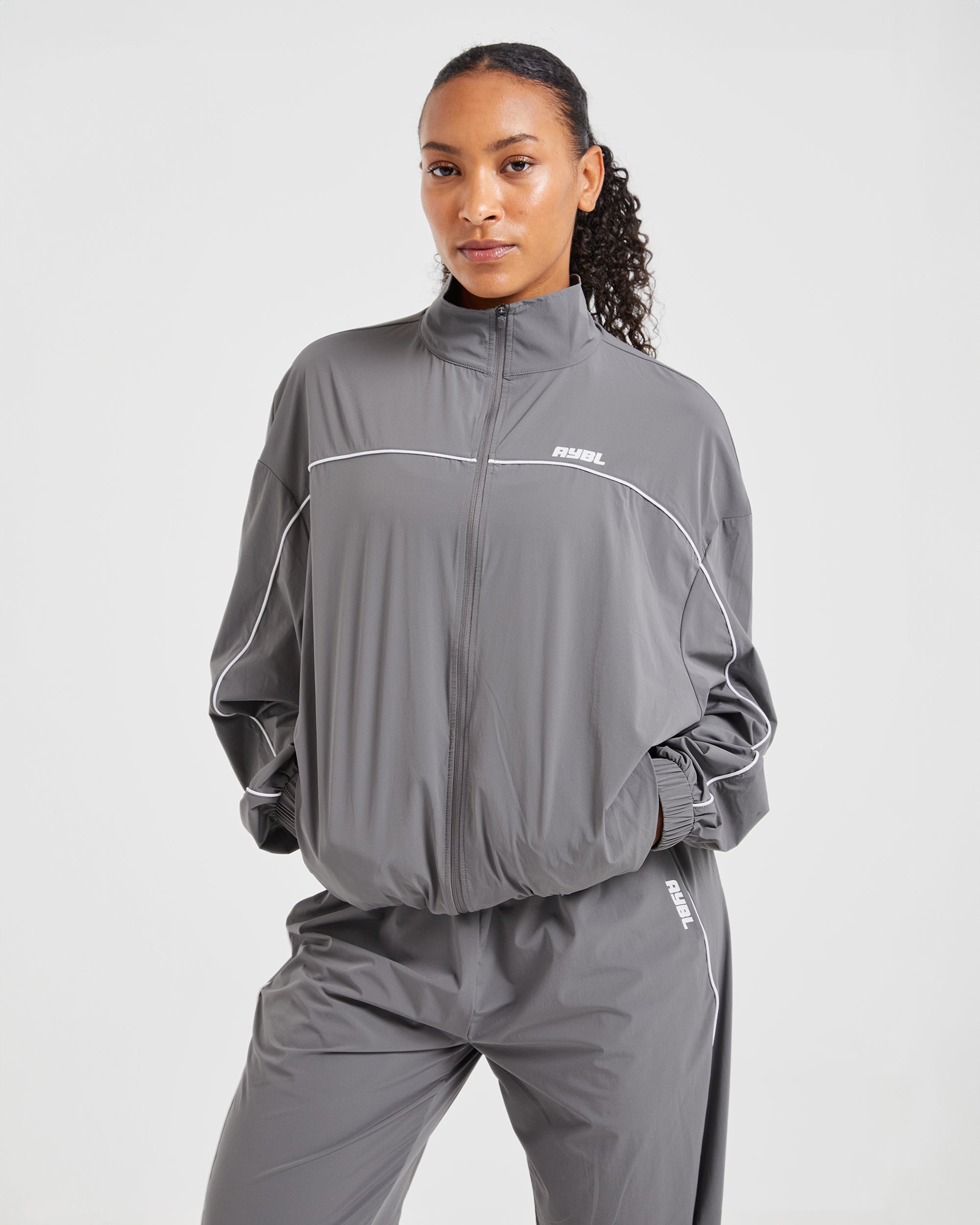 Justine Oversized Track Jacket - Gris