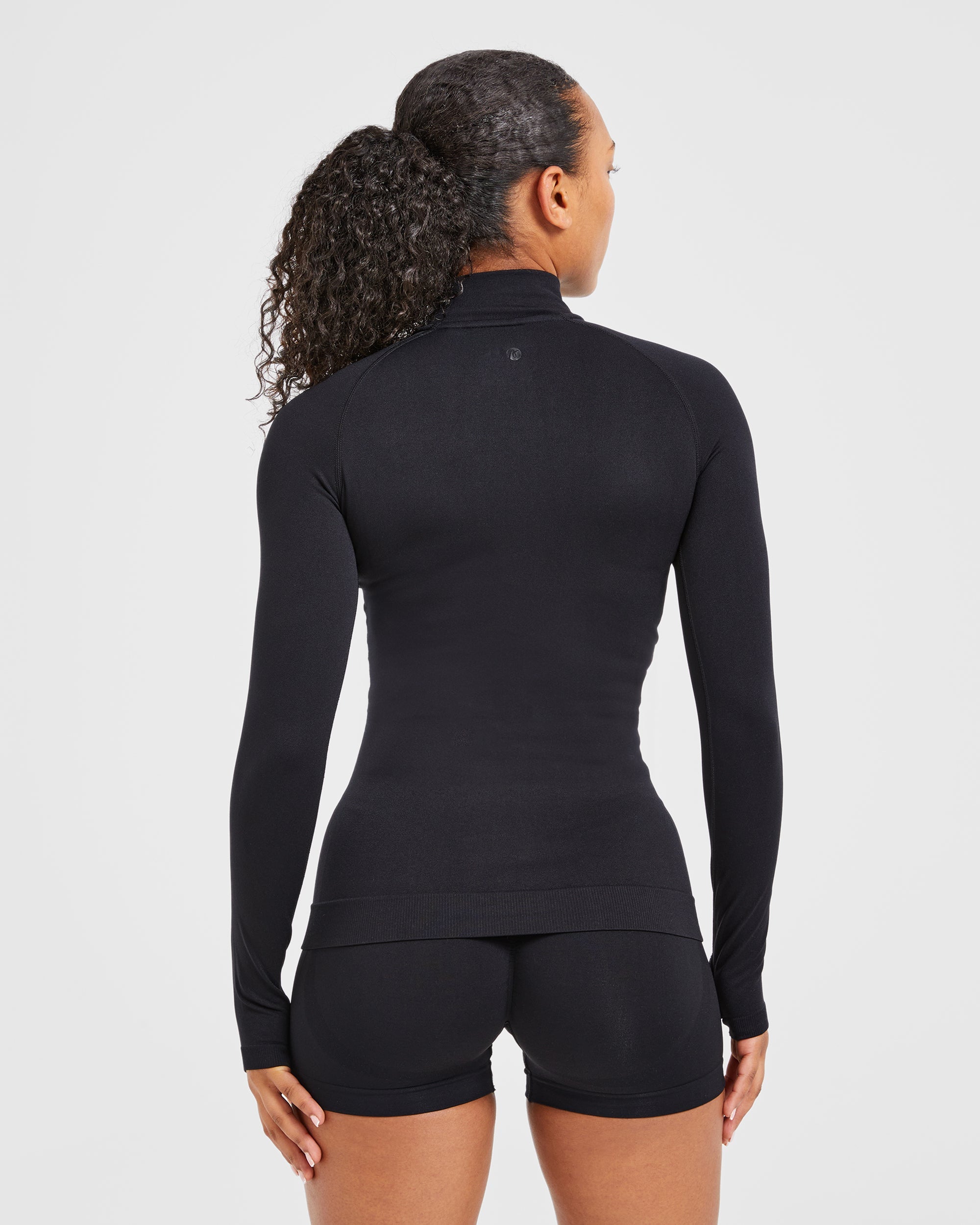 Essential Seamless 1/2 Zip Pullover - Noir