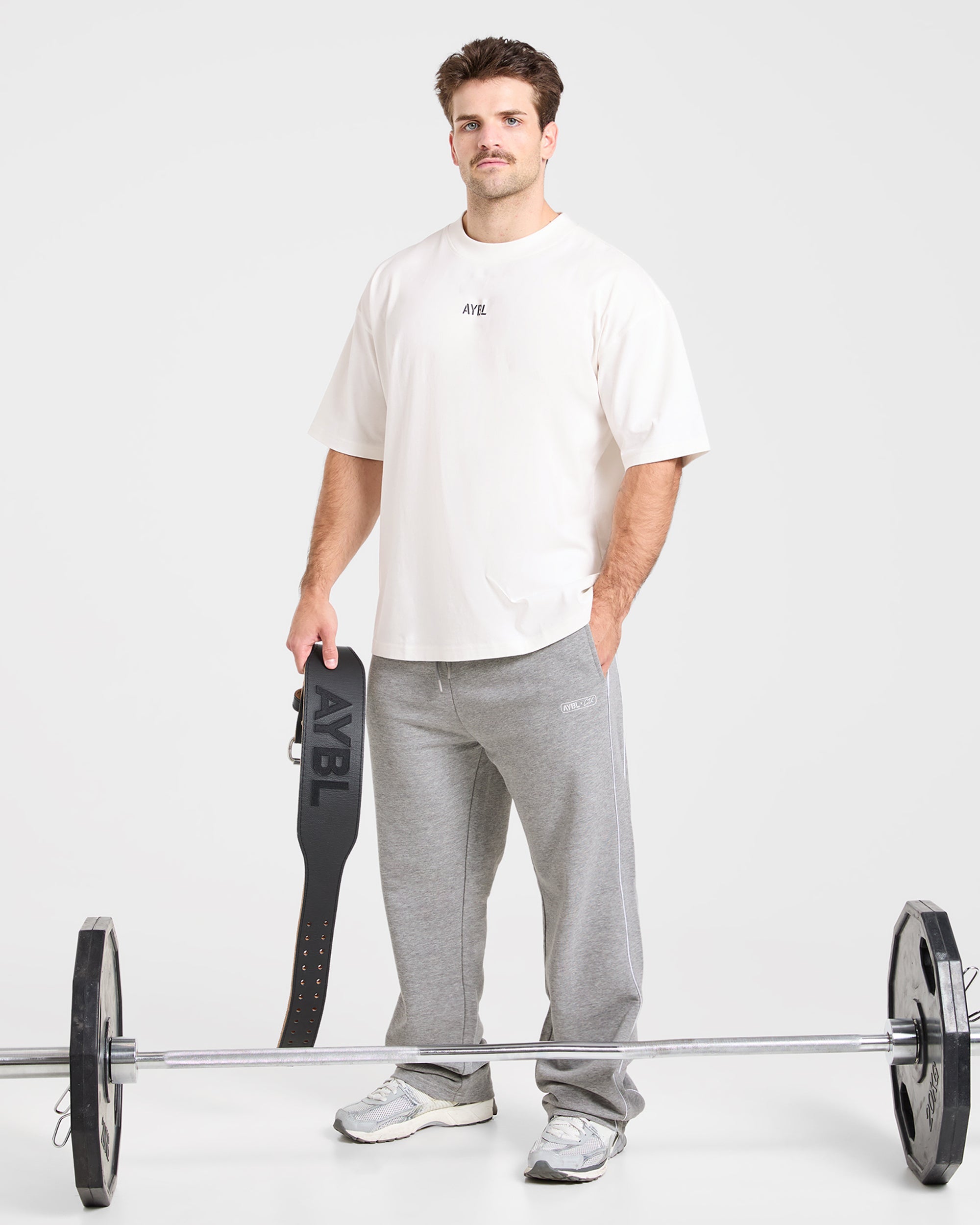 Cam Kissel x Oversized Straight Leg Joggers - Mid Marl Gris
