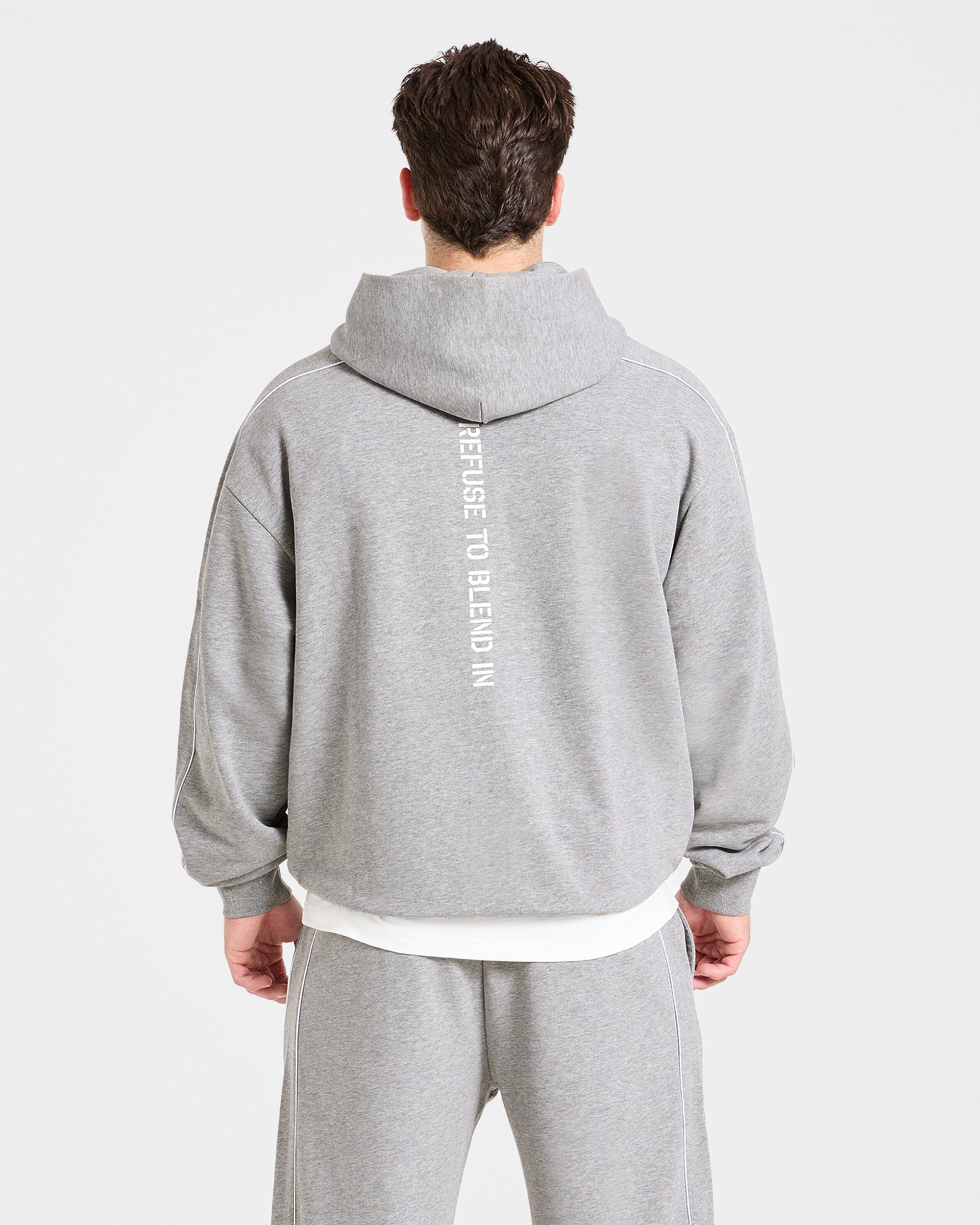 Cam Kissel x Oversized Full Zip Hoodie - Mid Marl Gris