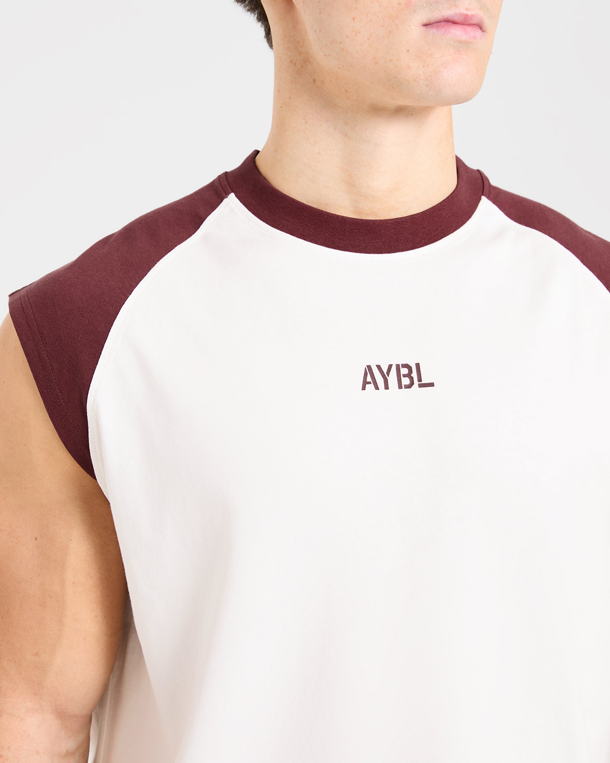 Cam Kissel x Contrast Oversized Tank - Off Blanc/Burgundy