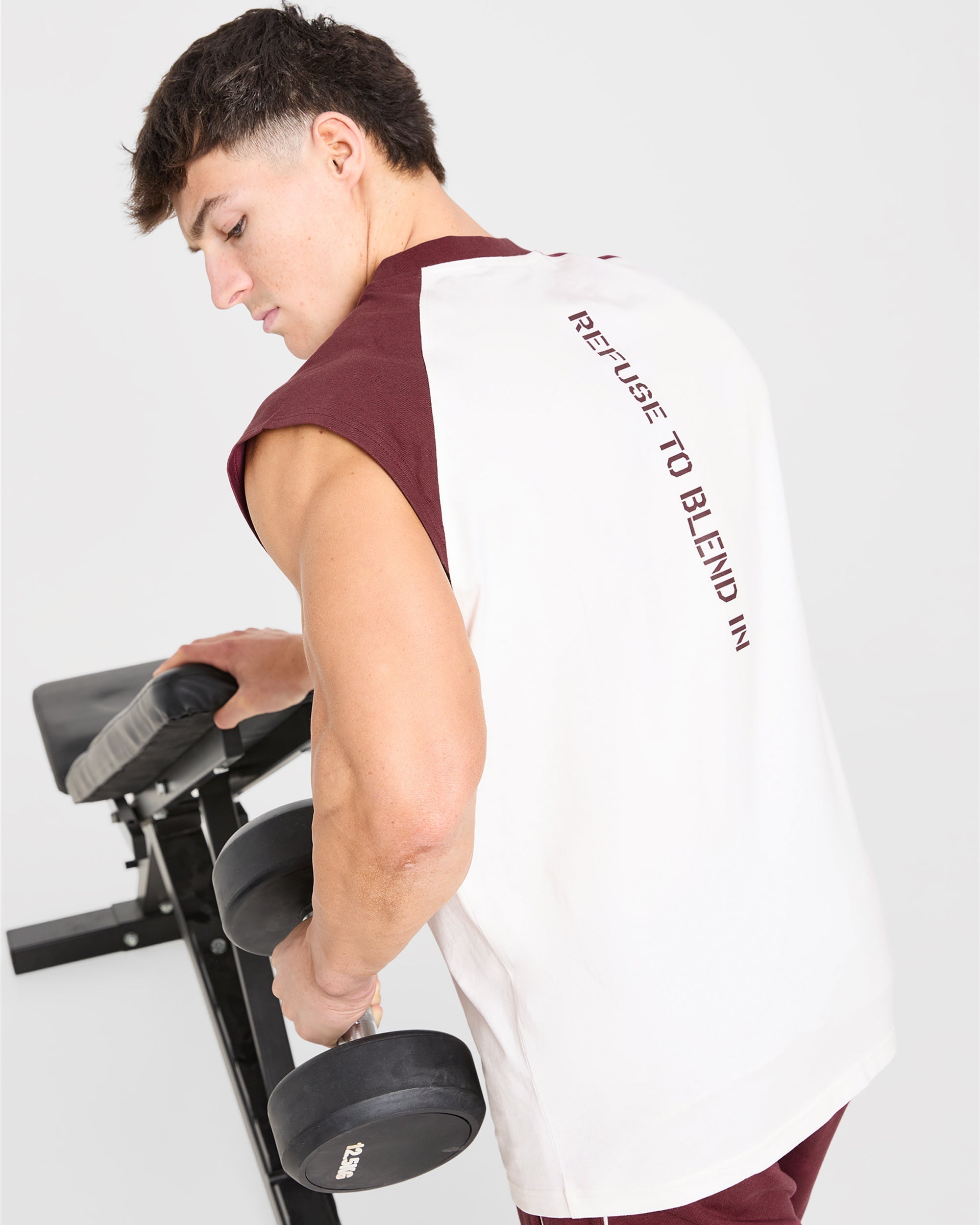 Cam Kissel x Contrast Oversized Tank - Off Blanc/Burgundy