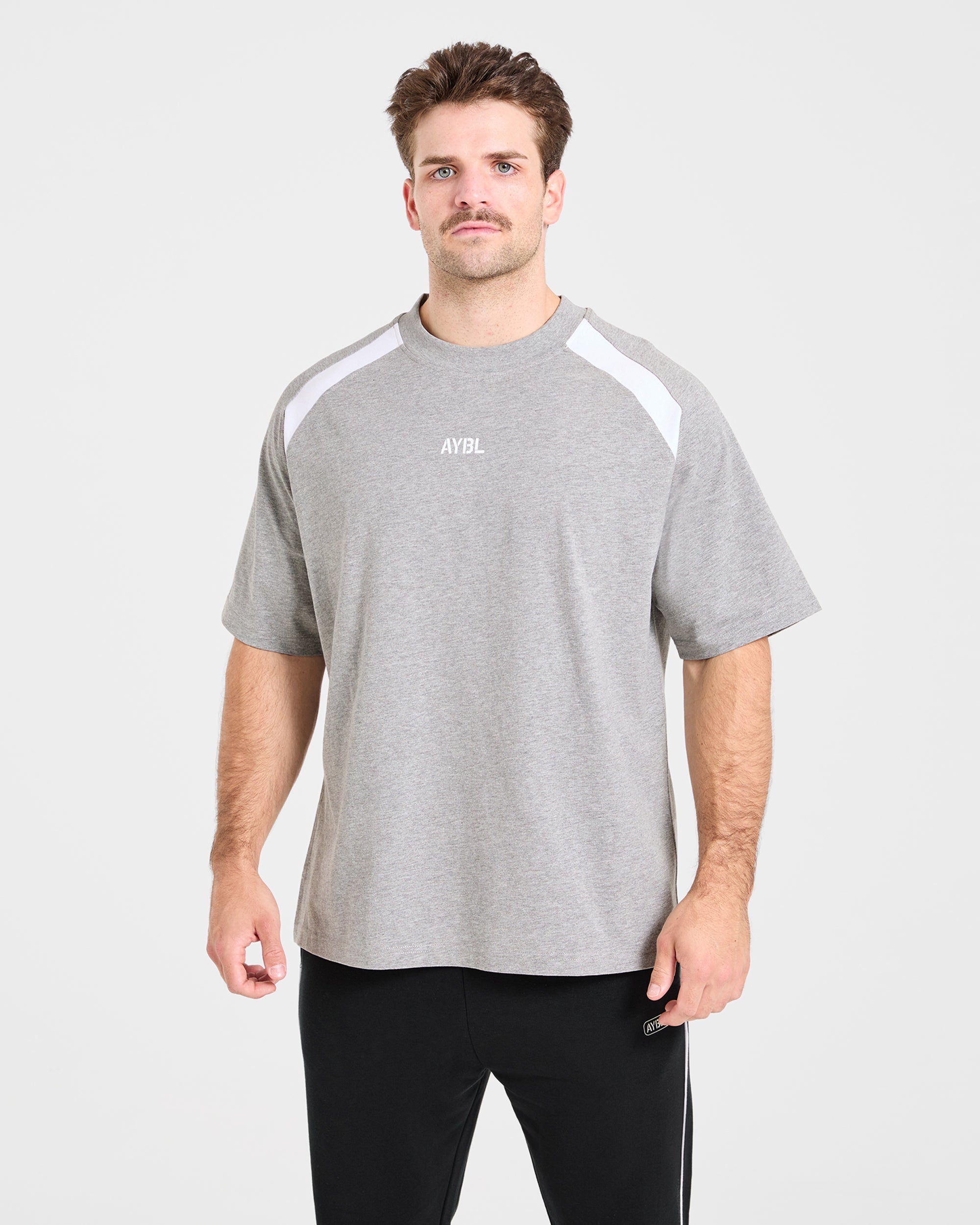 Cam Kissel x Contrast Oversized T Shirt - Mid Marl Gris