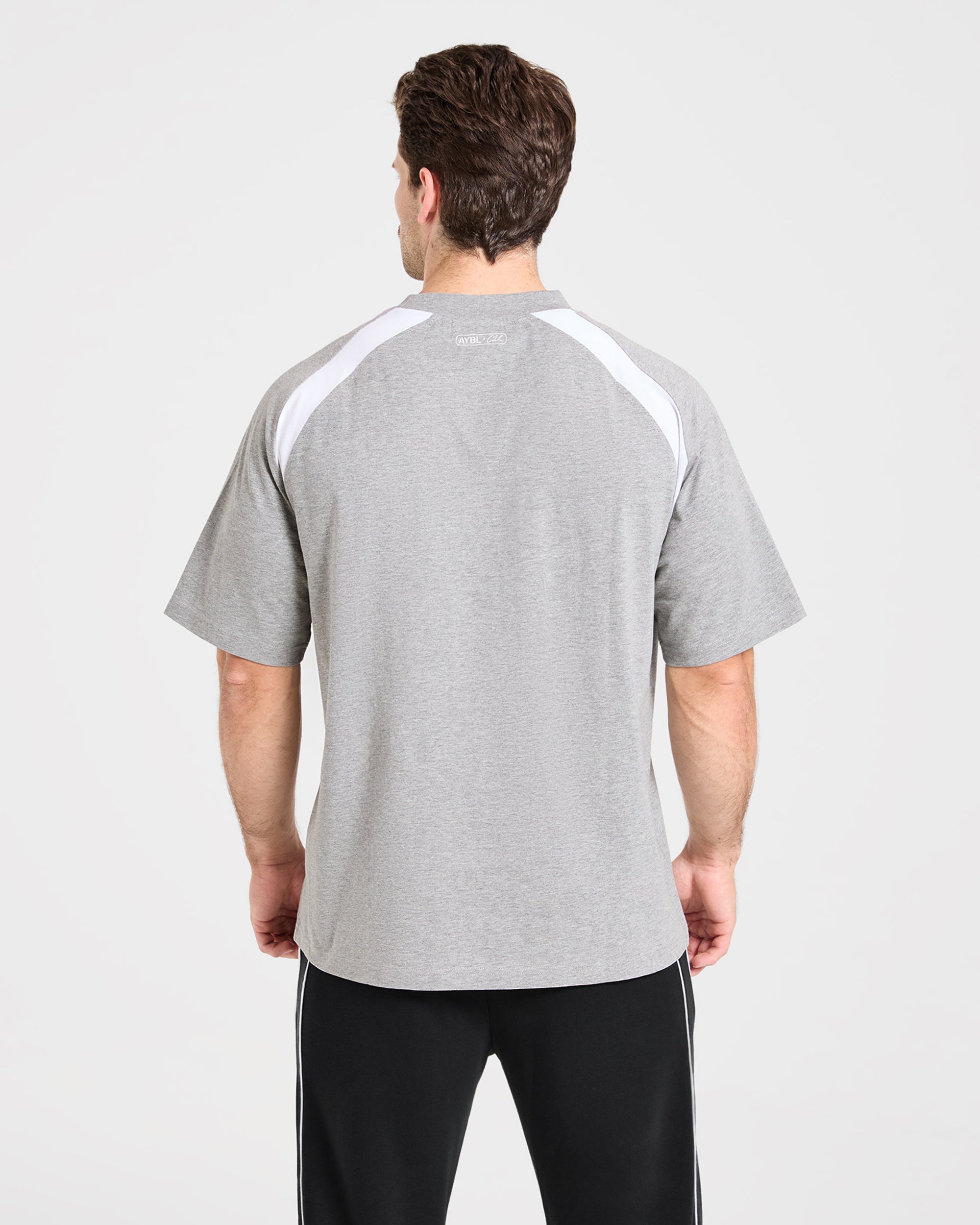 Cam Kissel x Contrast Oversized T Shirt - Mid Marl Gris