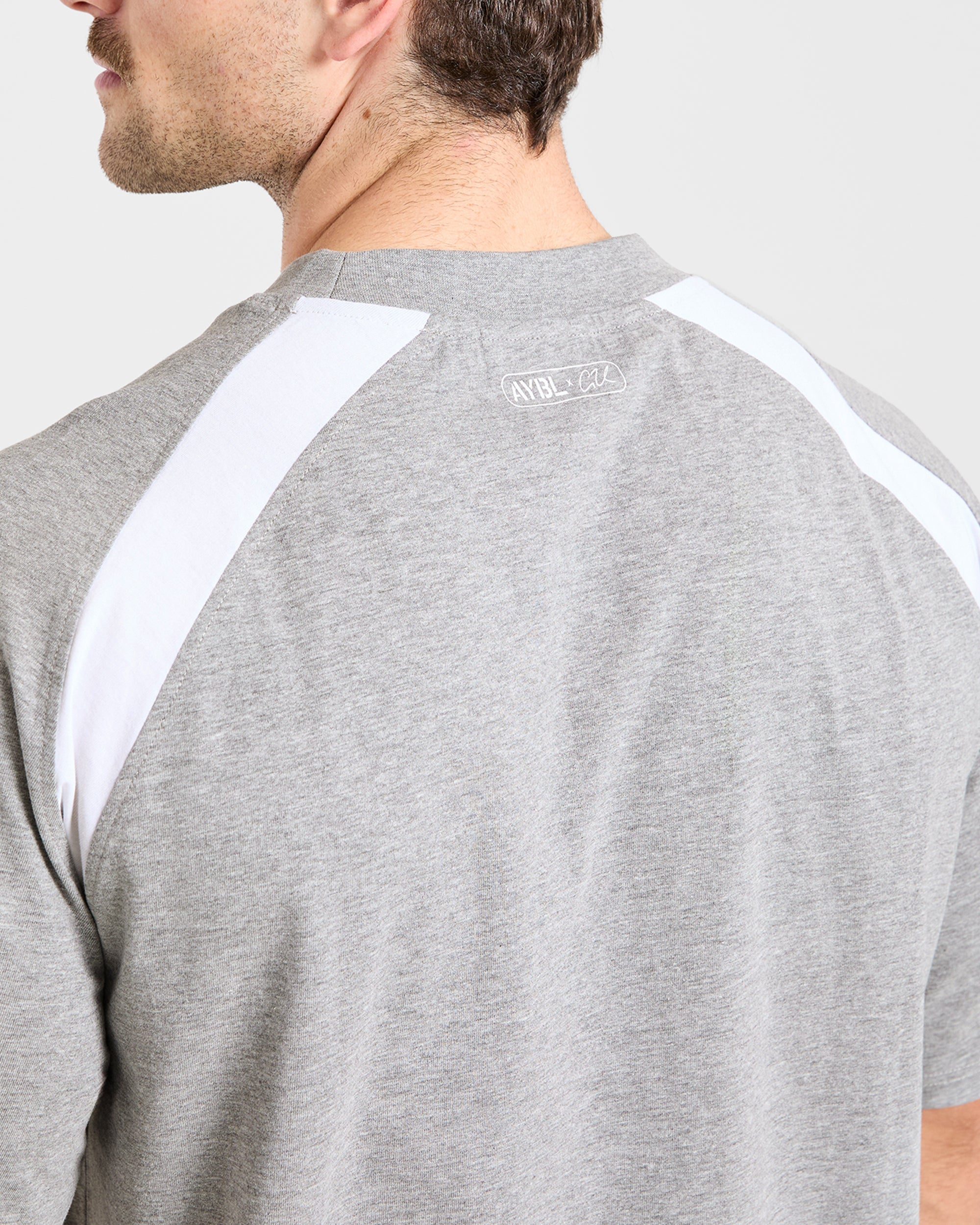 Cam Kissel x Contrast Oversized T Shirt - Mid Marl Gris