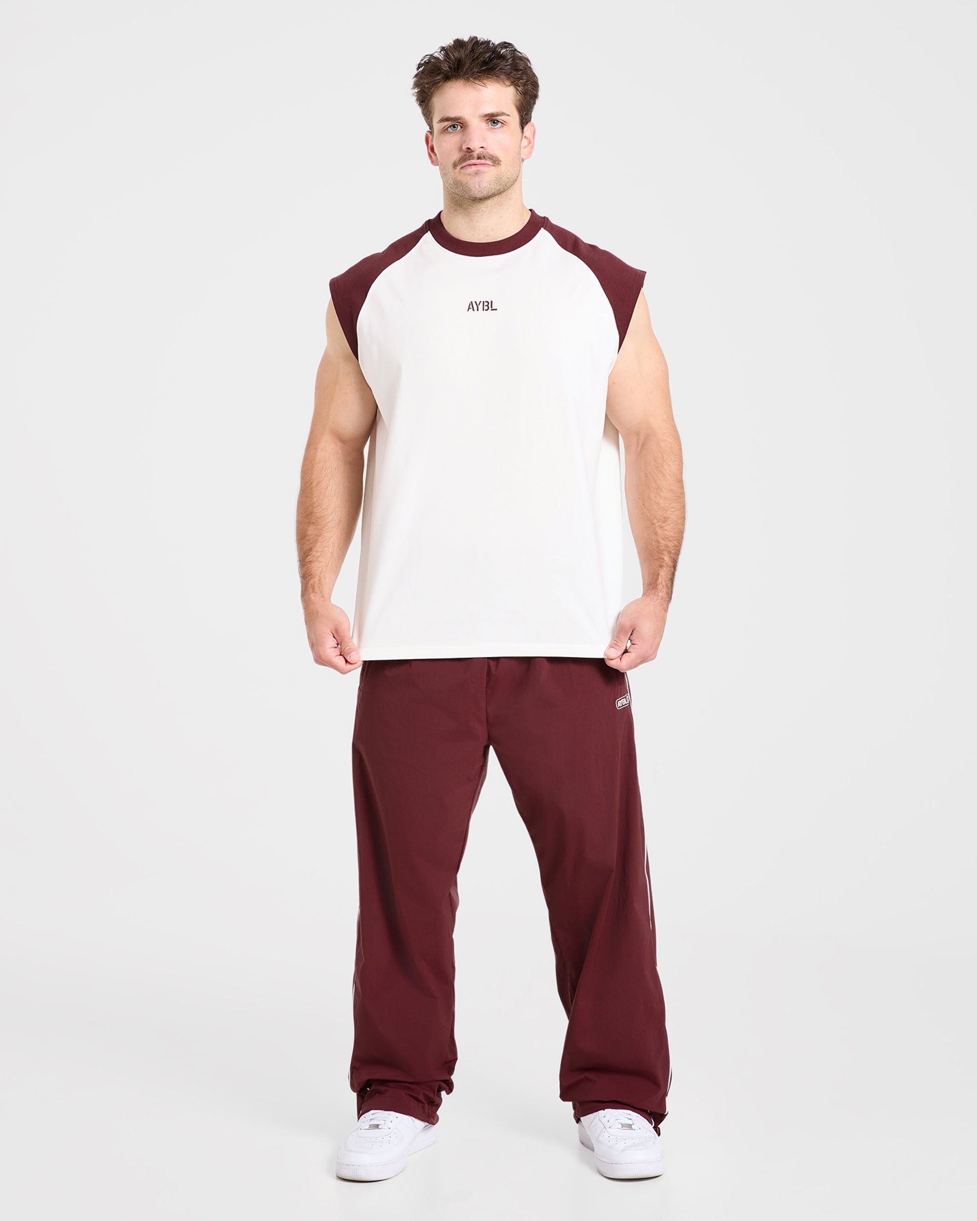 Cam Kissel x Contrast Oversized Tank - Off Blanc/Burgundy