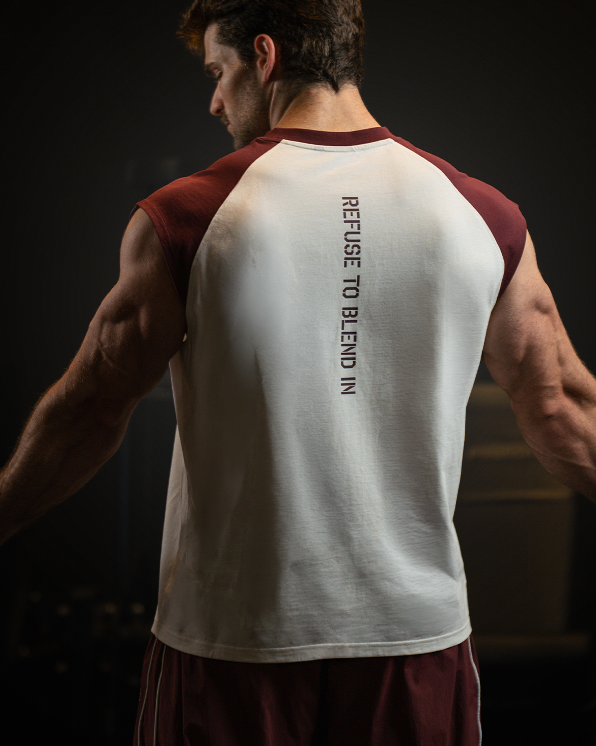 Cam Kissel x Contrast Oversized Tank - Off Blanc/Burgundy